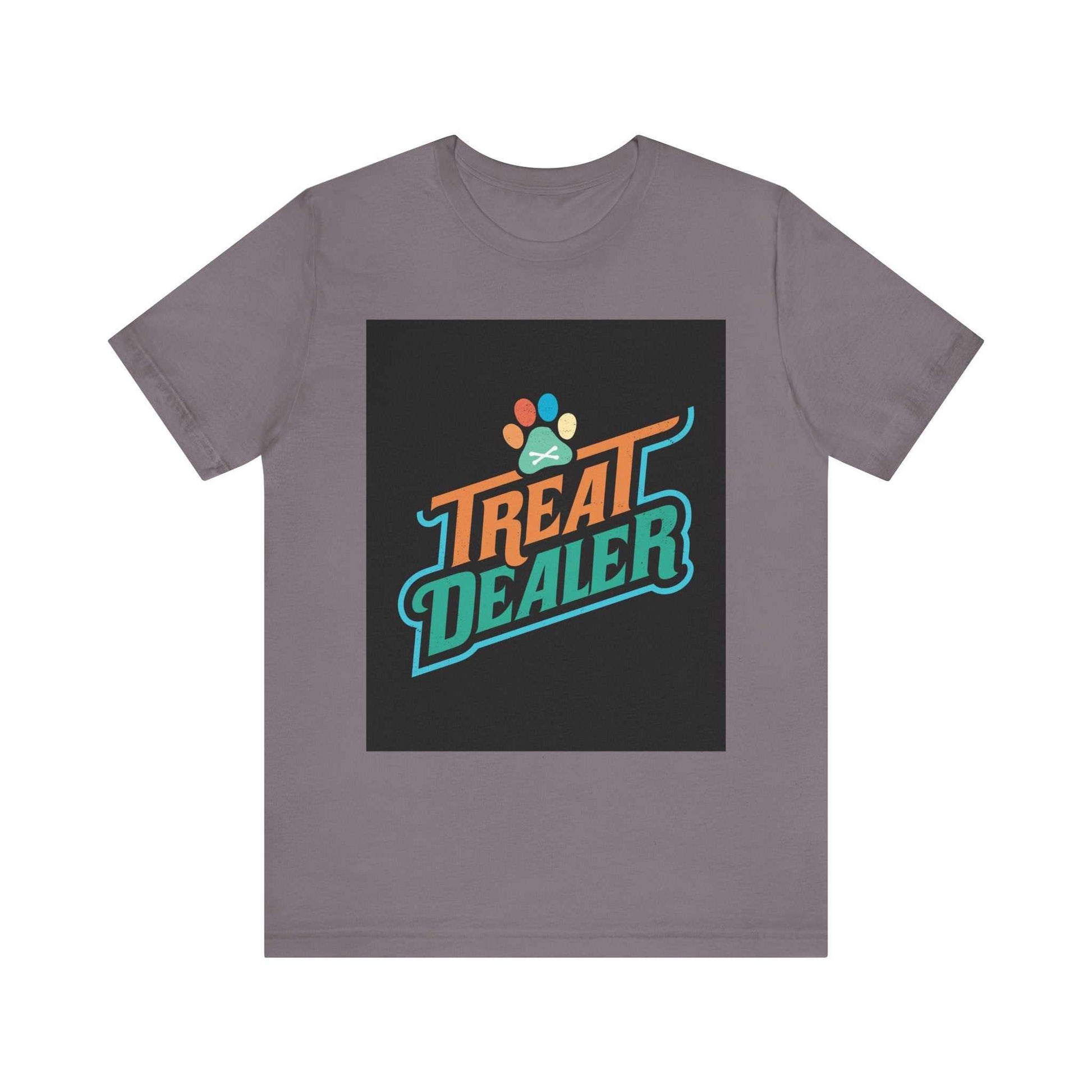 Unisex Jersey Short Sleeve Tee with "Treat Dealer" graphic design.