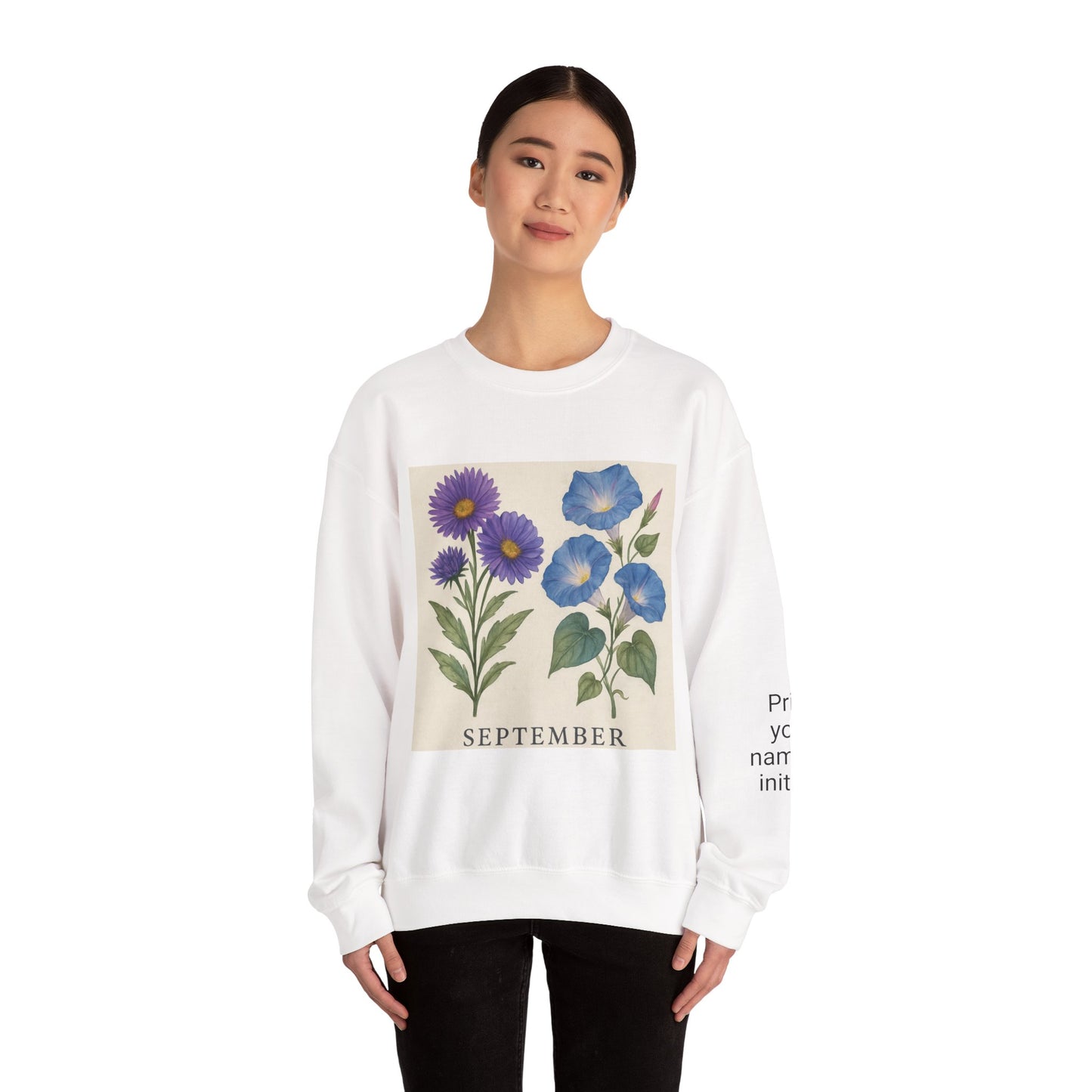 Personalized Crewneck Sweatshirt with Initials - Custom Unisex Pullover