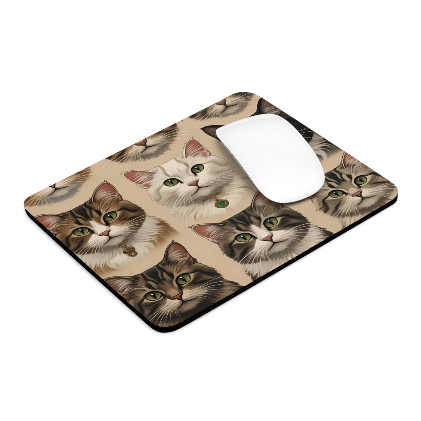 Cat-Themed Mouse Pad, Cute Cat Design Desk Accessory, Gifts for Cat Lovers, Home Office Decor, Pet Lover Gift
