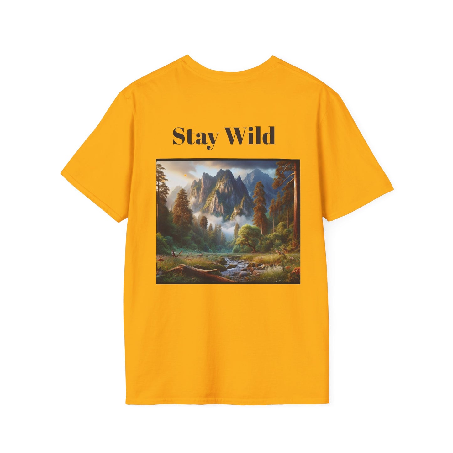 Nature Landscape T-Shirt, Unisex Softstyle Tee, Outdoor Adventure Shirt, Gift for Nature Lovers, Hiking Apparel, Travel T-Shirt