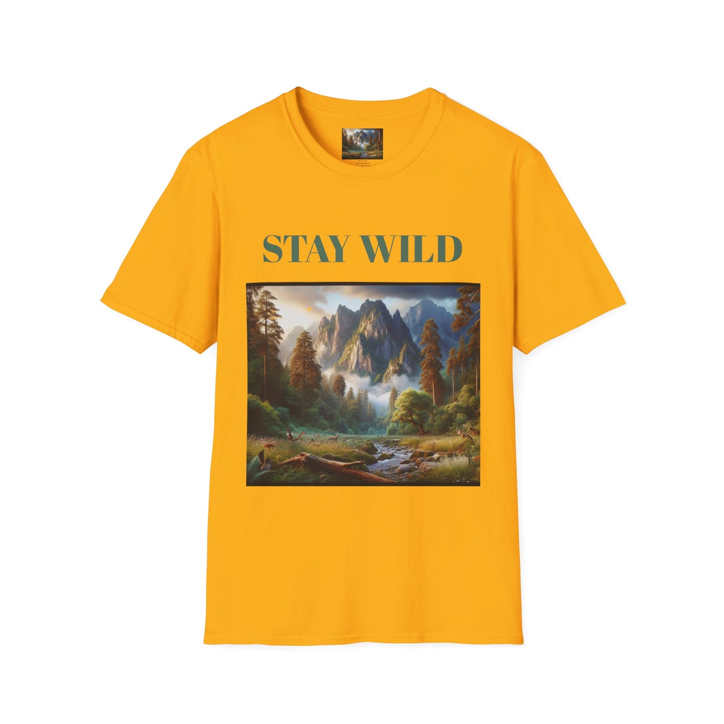 Nature Landscape T-Shirt, Unisex Softstyle Tee, Outdoor Adventure Shirt, Gift for Nature Lovers, Hiking Apparel, Travel T-Shirt
