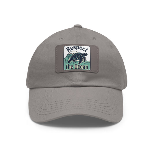 Respect the Ocean Leather Patch Dad Hat