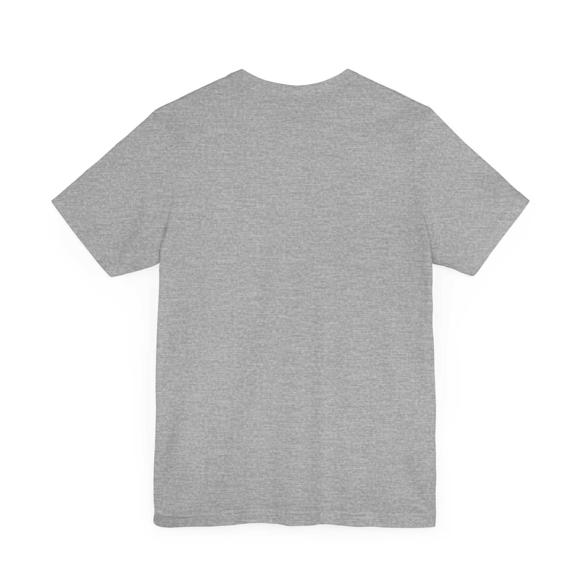 Unisex Jersey Short Sleeve Tee in gray, featuring a classic fit and ribbed knit collar for comfortable wear.