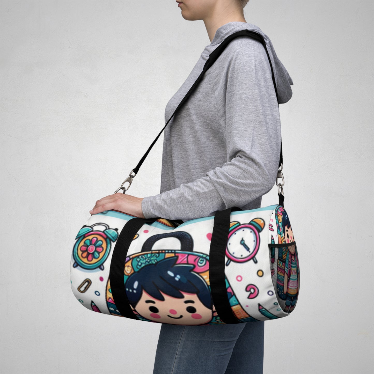 Cute Cartoon Duffel Bag, Gym Tote, Travel Luggage, Sports Bag, Weekender Bag, Fun Design