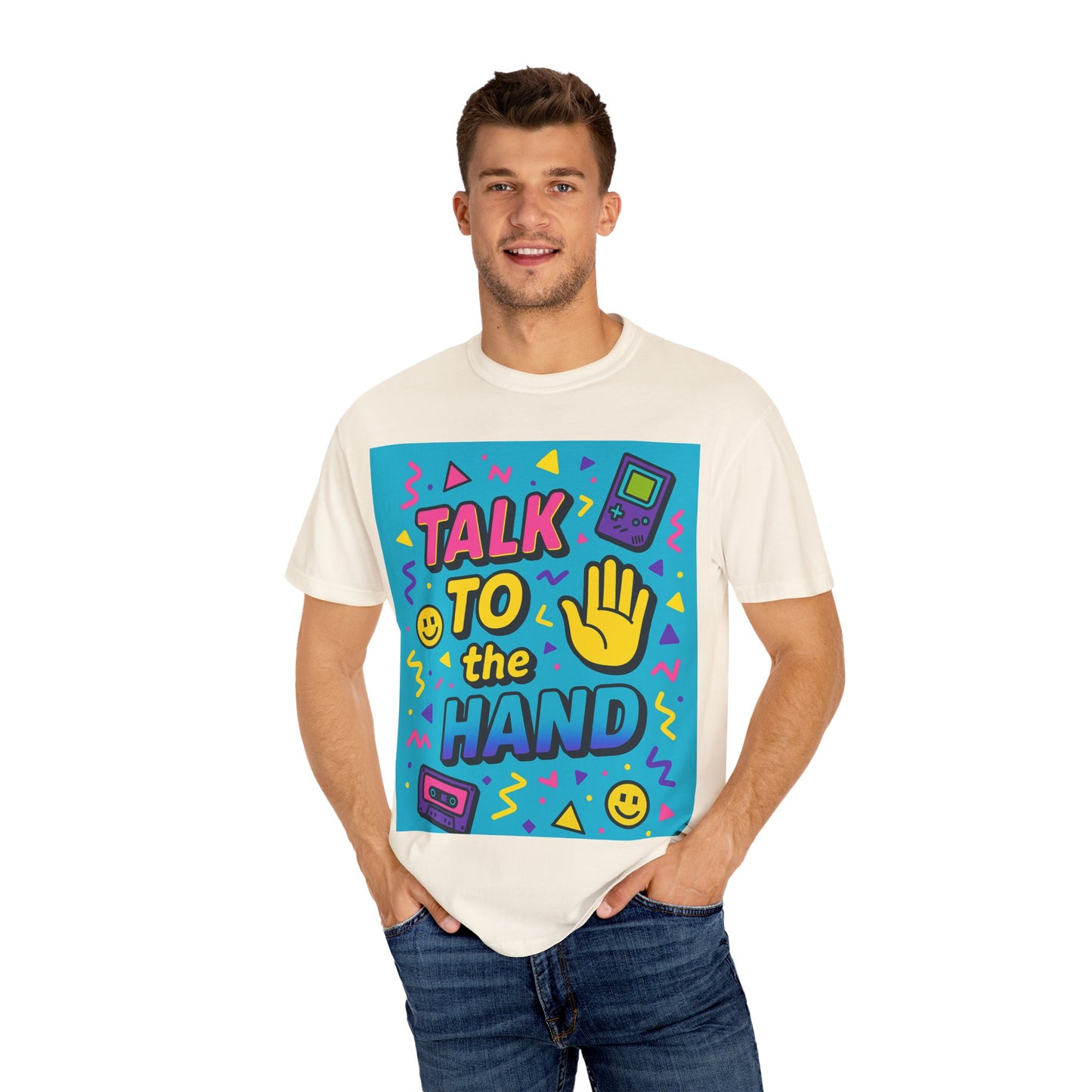 Retro Graphic T-Shirt, Fun 90s Nostalgia Tee, Unisex Casual Wear, Gift for Friends, Vibrant Streetwear, Summer Party Outfit