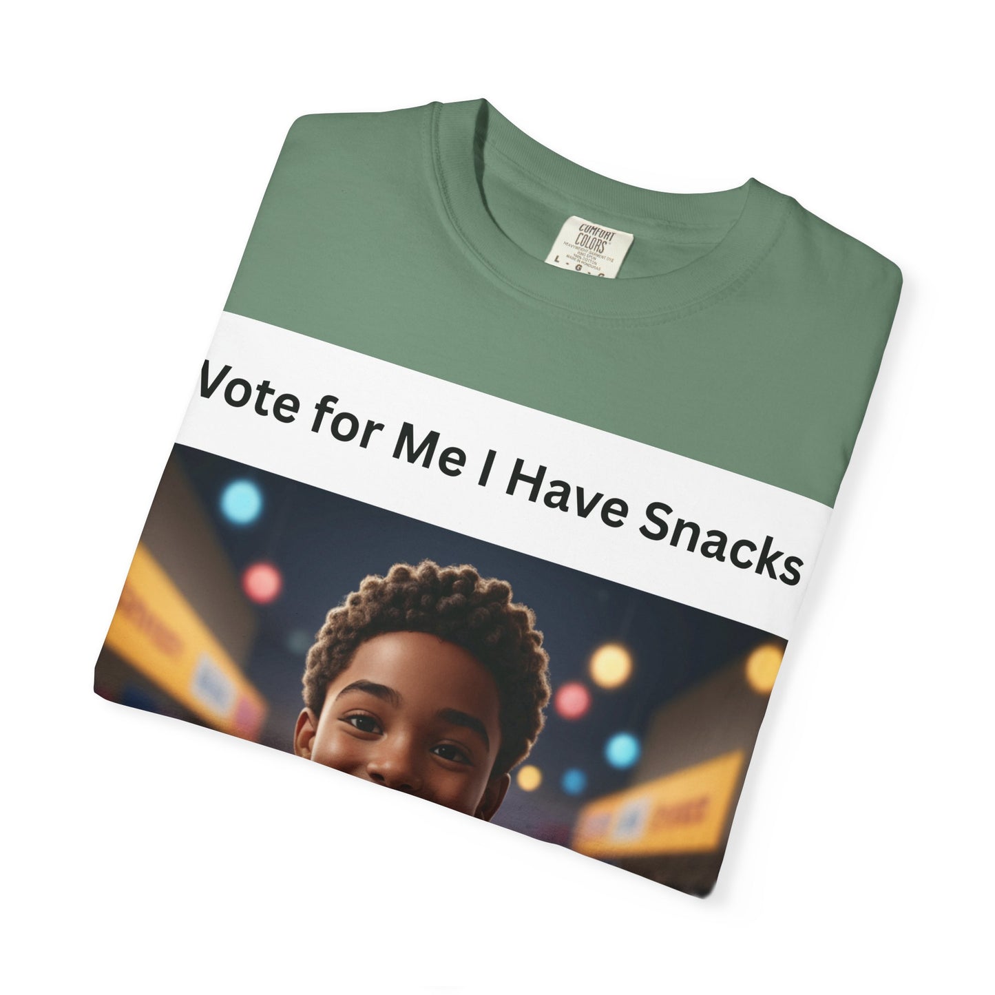 Vote for Me I Have Snacks T-Shirt | Fun Casual Wear, Gift for Snack Lovers, Election Humor Tee, Unisex Graphic Shirt