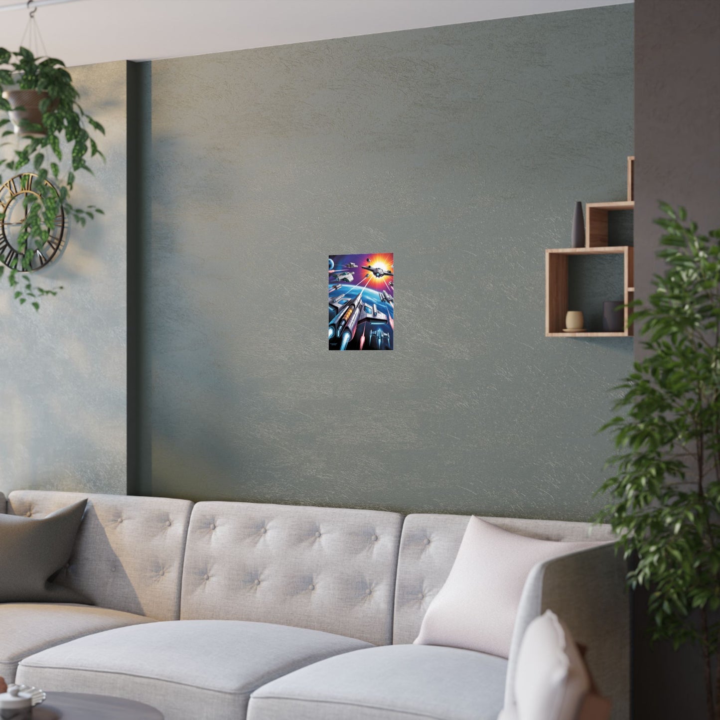 Futuristic Space Art Poster, Retro Sci-Fi Wall Decor, Geek Room Decoration, Gift for Gamers, Home Office Art - Toddcraft