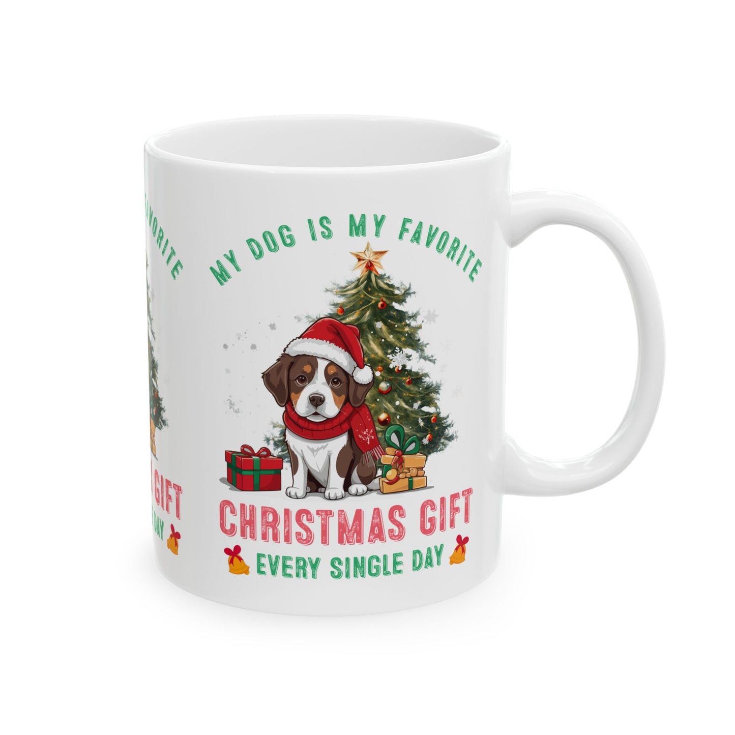 Festive Dog Lover's Mug | Christmas Gift, Dog Mom Cup, Cute Holiday Mug, Pet Lover Coffee Cup, Personalized Pet Gifts
