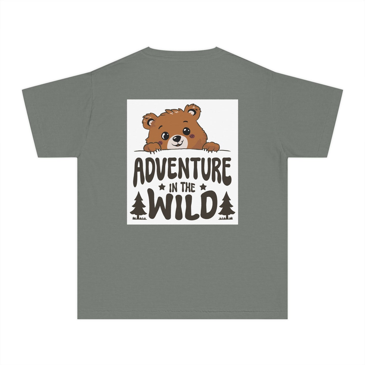 Adventure in the Wild Youth Tee, Cute Bear Graphic T-Shirt, Kids Outdoor Play Shirt, Nature Lover Gift, Perfect for Camping and Birthdays - Toddcraft