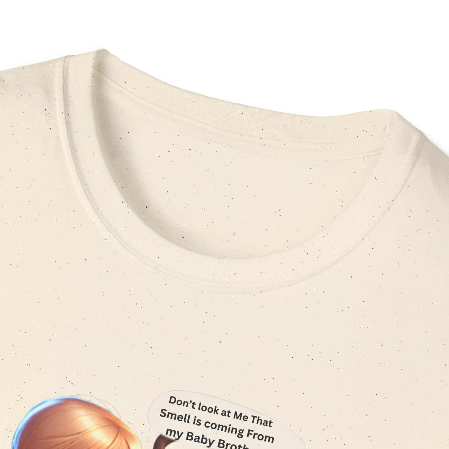 Unisex Softstyle T-Shirt with ribbed collar and printed design.