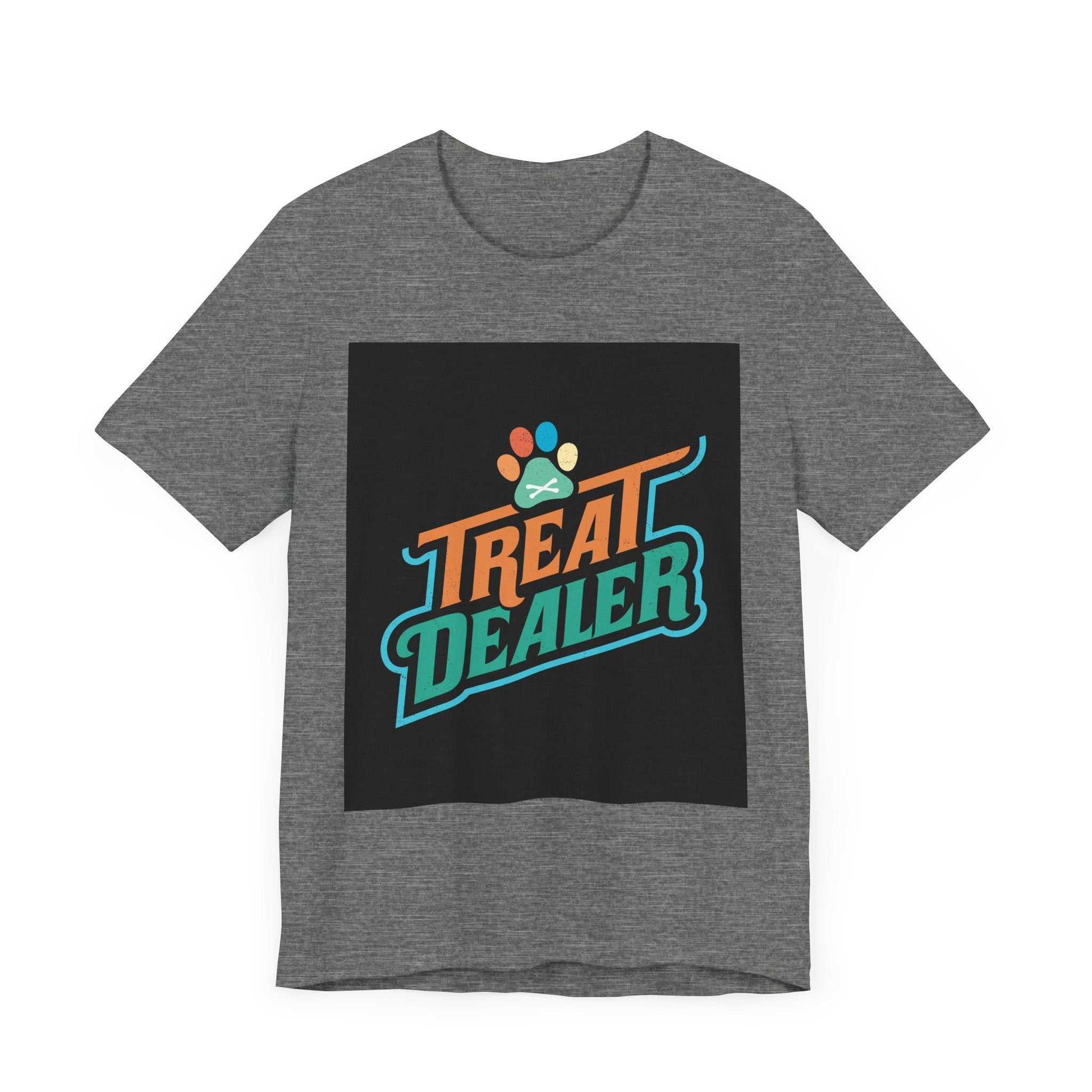 Unisex Jersey Short Sleeve Tee with 'Treat Dealer' graphic design, featuring a classic fit and soft Airlume cotton for comfort and style.