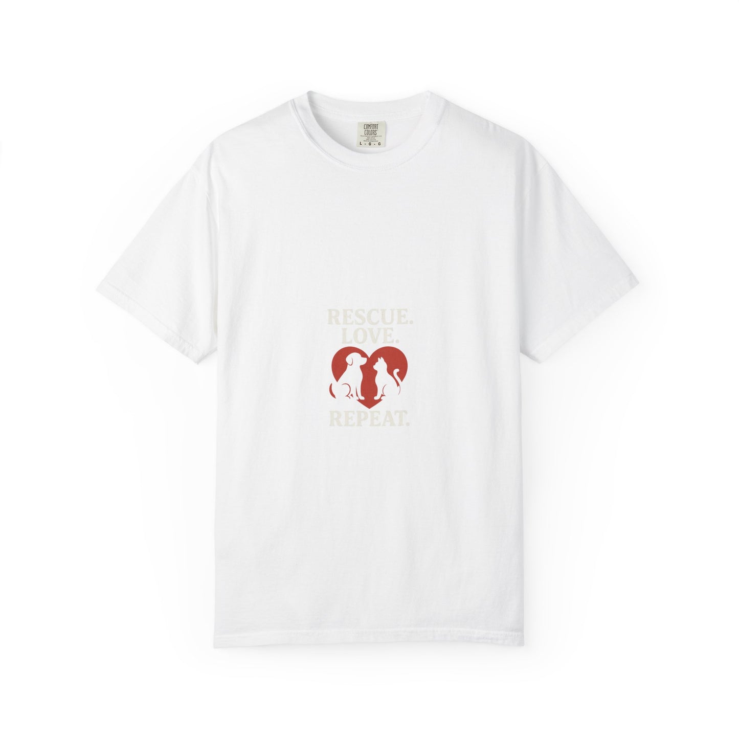 Dog Lover Unisex T-shirt - 'Rescue | Repeat' Shirt for Animal Rights Advocates, Gifts for Pet Owners, Casual Wear, Eco-Friendly Fashion - Toddcraft