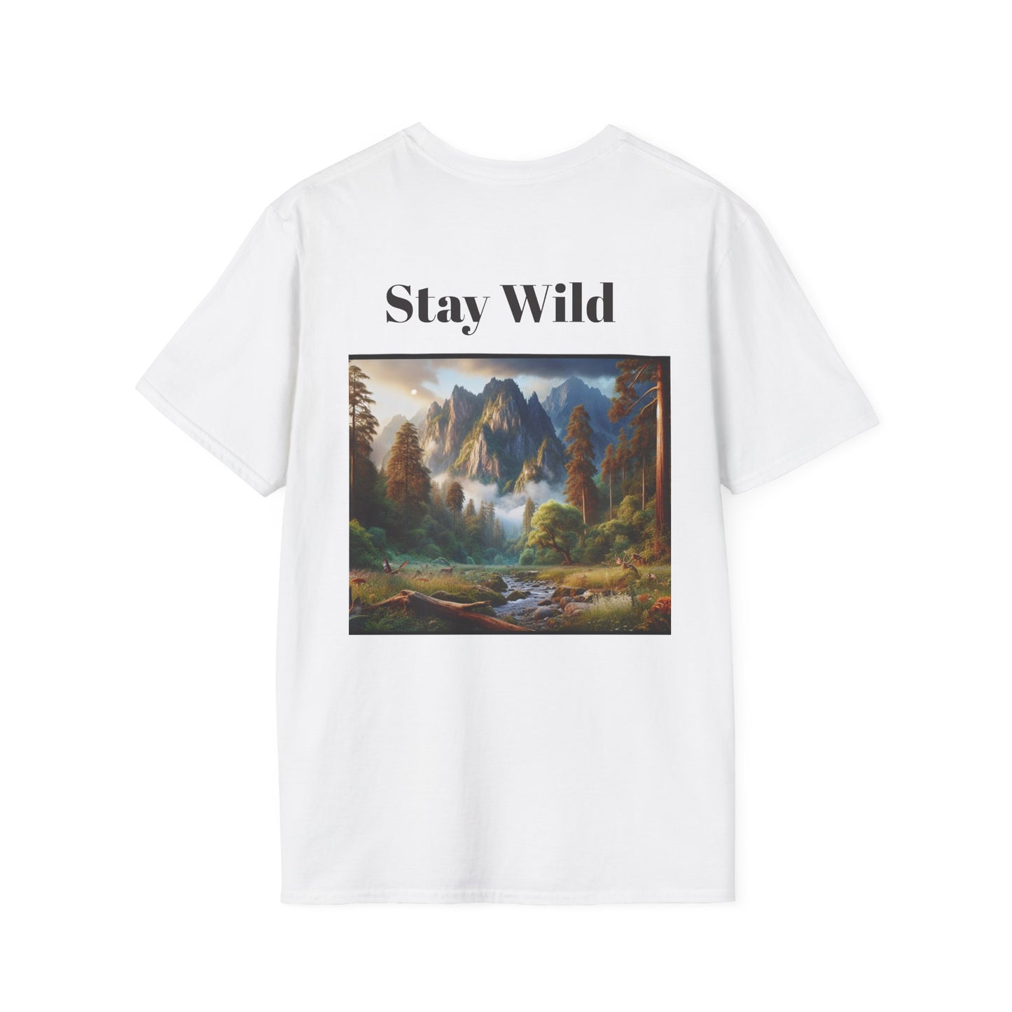 Nature Landscape T-Shirt, Unisex Softstyle Tee, Outdoor Adventure Shirt, Gift for Nature Lovers, Hiking Apparel, Travel T-Shirt