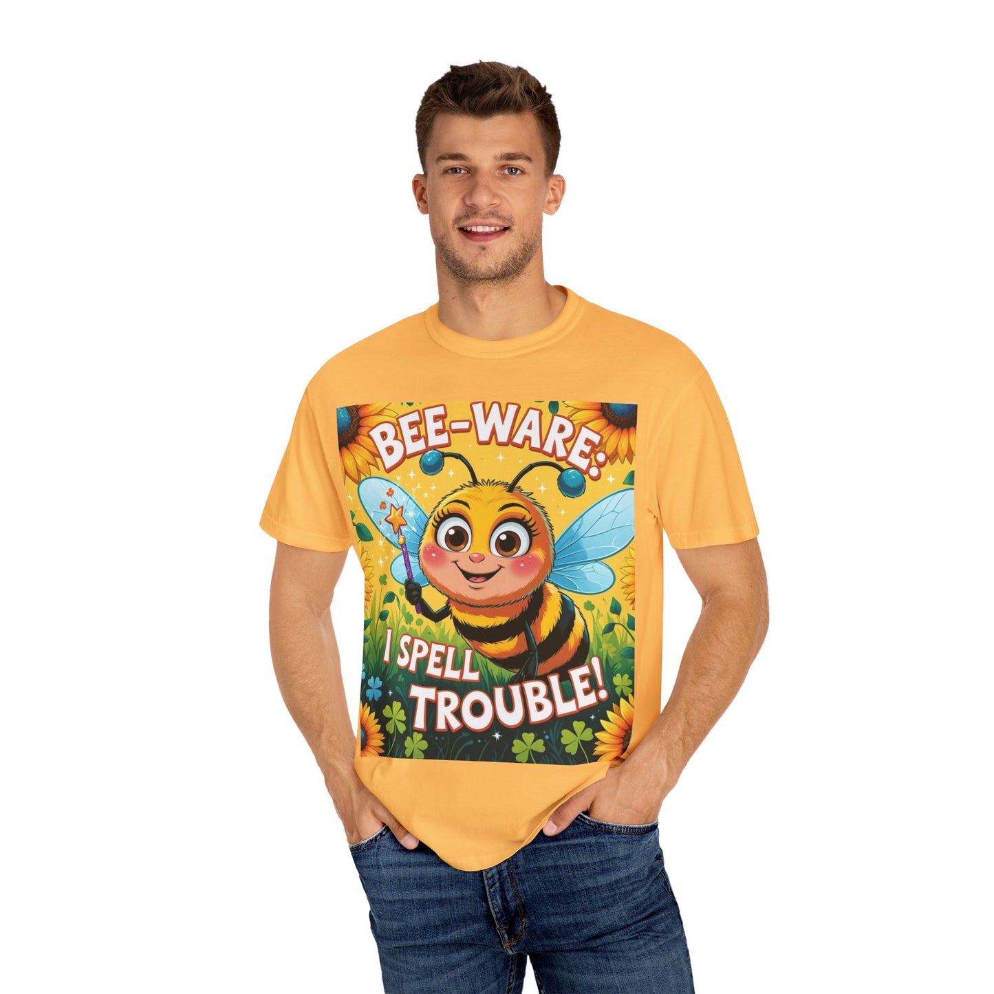 Bee-Ware Fun T-Shirt, Cute Bee T-Shirt, Unisex Graphic Tee, Gift for Bee Lovers, Funny Insect Apparel, Summer Fashion Tee