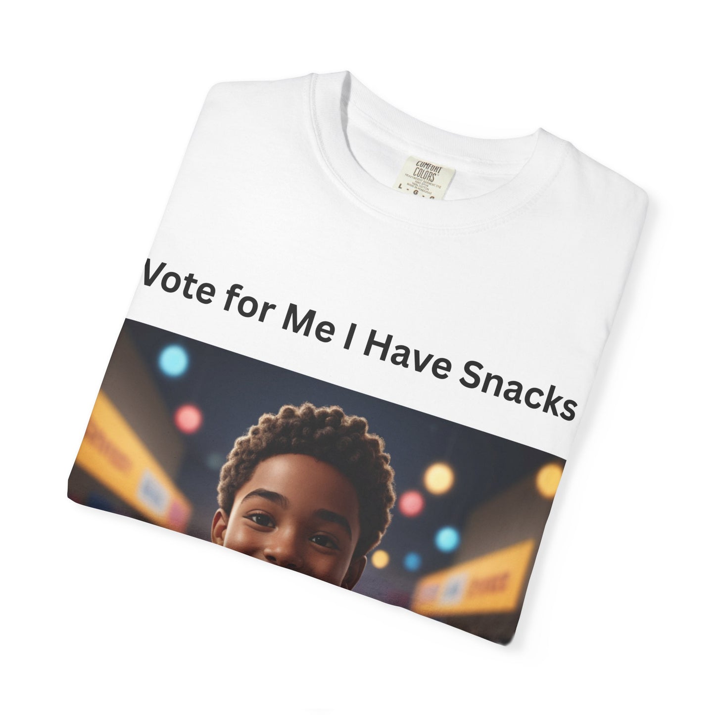 Vote for Me I Have Snacks T-Shirt | Fun Casual Wear, Gift for Snack Lovers, Election Humor Tee, Unisex Graphic Shirt
