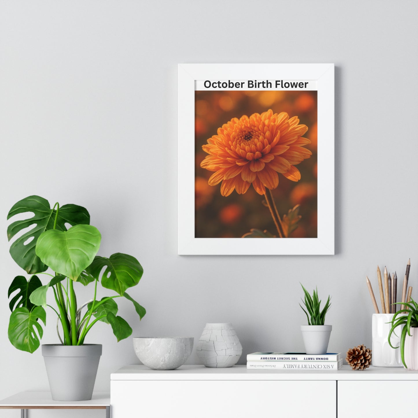 October Birth Flower Framed Poster - Floral Wall Art