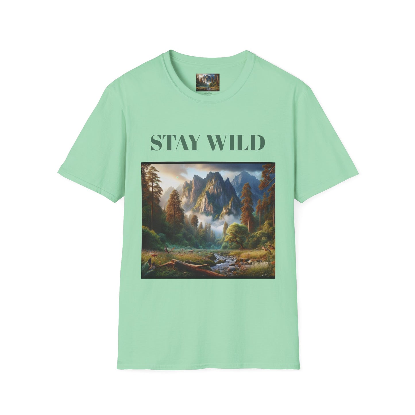 Nature Landscape T-Shirt, Unisex Softstyle Tee, Outdoor Adventure Shirt, Gift for Nature Lovers, Hiking Apparel, Travel T-Shirt