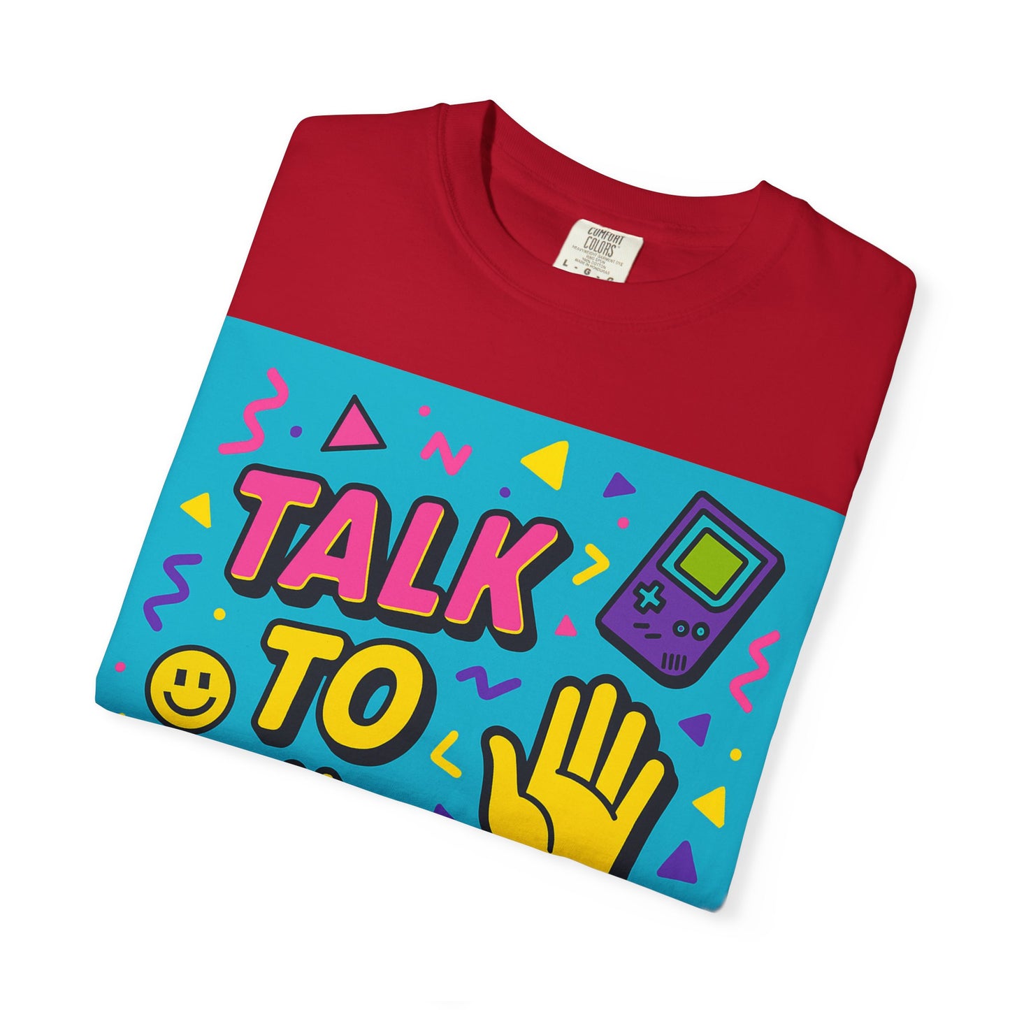 Retro Graphic T-Shirt, Fun 90s Nostalgia Tee, Unisex Casual Wear, Gift for Friends, Vibrant Streetwear, Summer Party Outfit