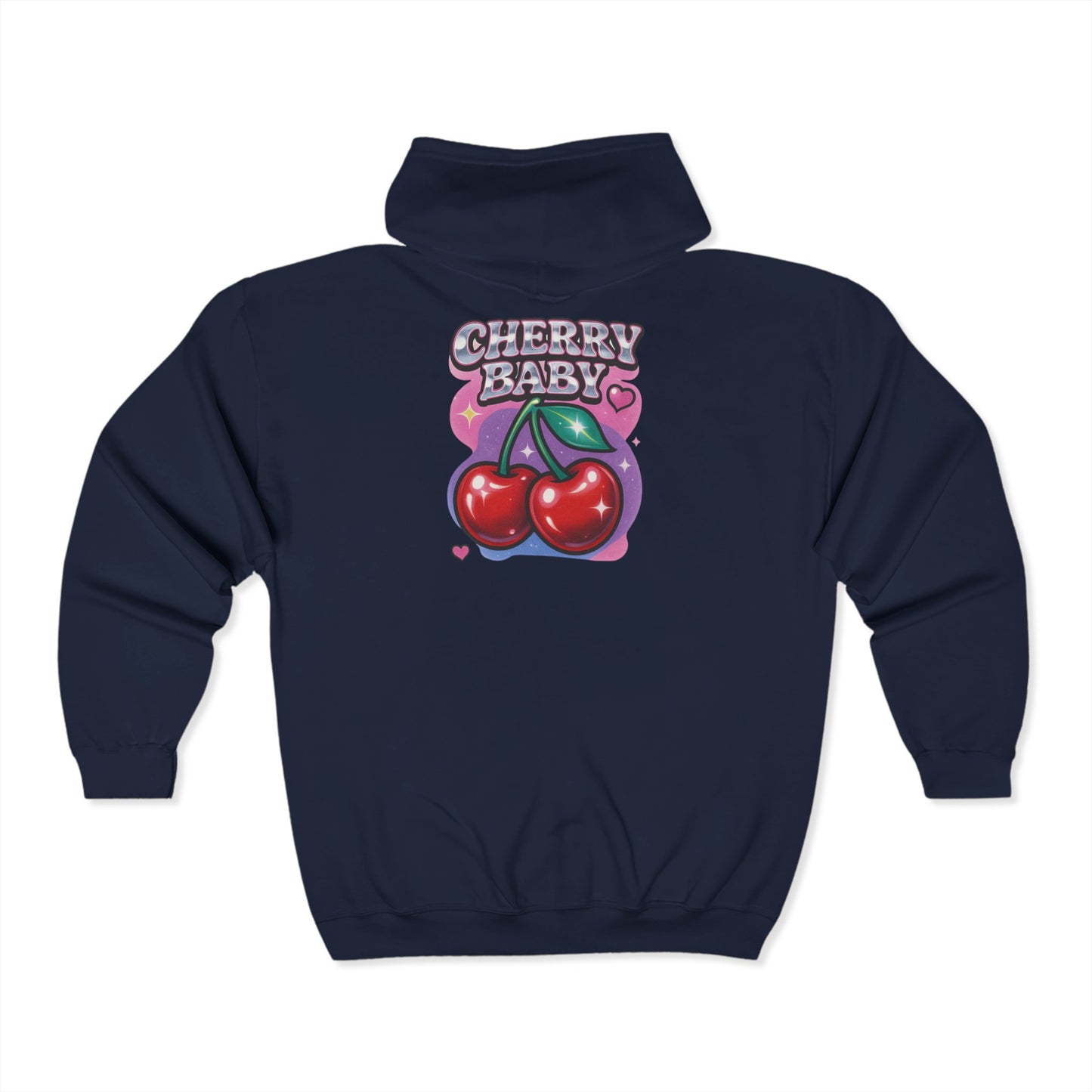 Cherry Baby Zip Hoodie, Cute Hooded Sweatshirt, Trendy Pullover, Pastel Cherry Design, Gift for Fruit Lovers, Sweet Fashion Layer