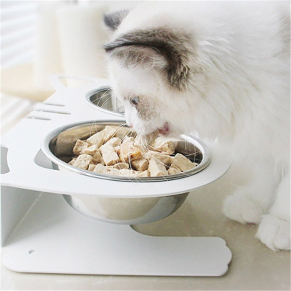 Anti-falling Cat Dog Feeding Water Bowl - Stainless Steel