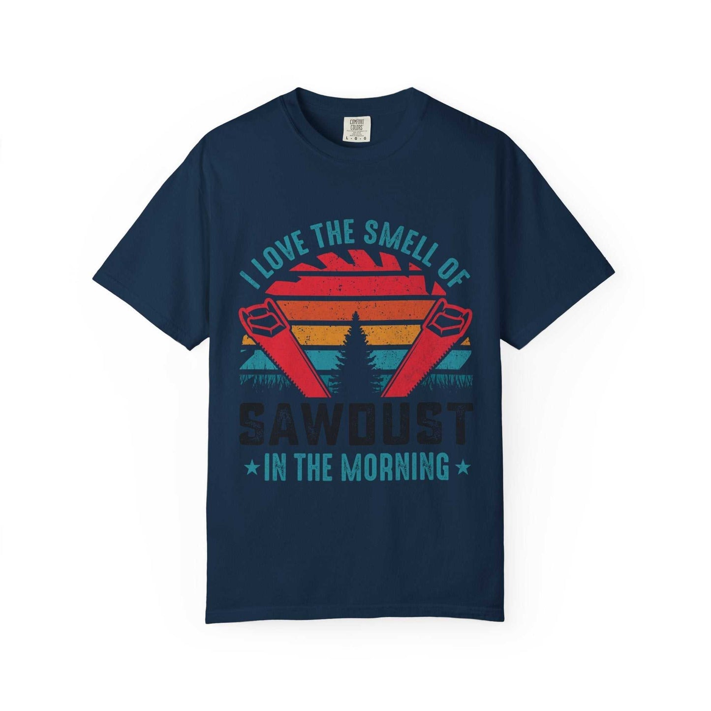 Comfort Colors 1717 unisex garment-dyed t-shirt with sawdust graphic.