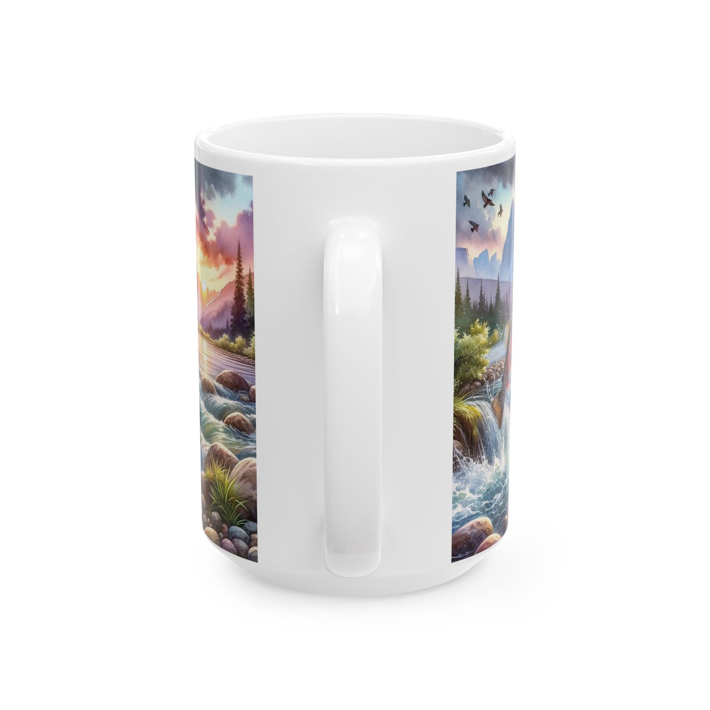 Nature Scene Ceramic Mug - Perfect Gift for Adventurers, Coffee Lovers, Outdoor Enthusiasts, Cozy Mornings, and Camping Trips