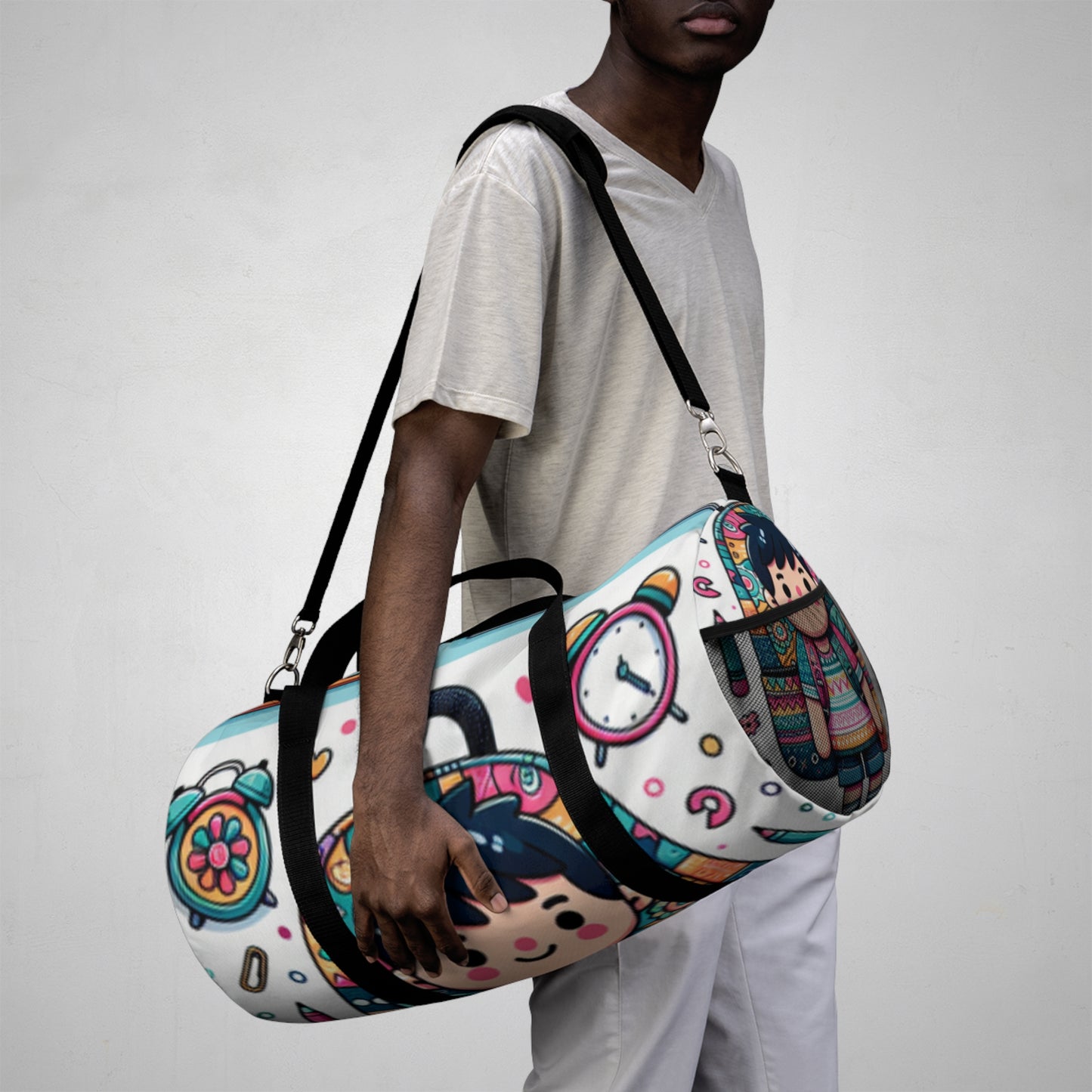 Cute Cartoon Duffel Bag, Gym Tote, Travel Luggage, Sports Bag, Weekender Bag, Fun Design