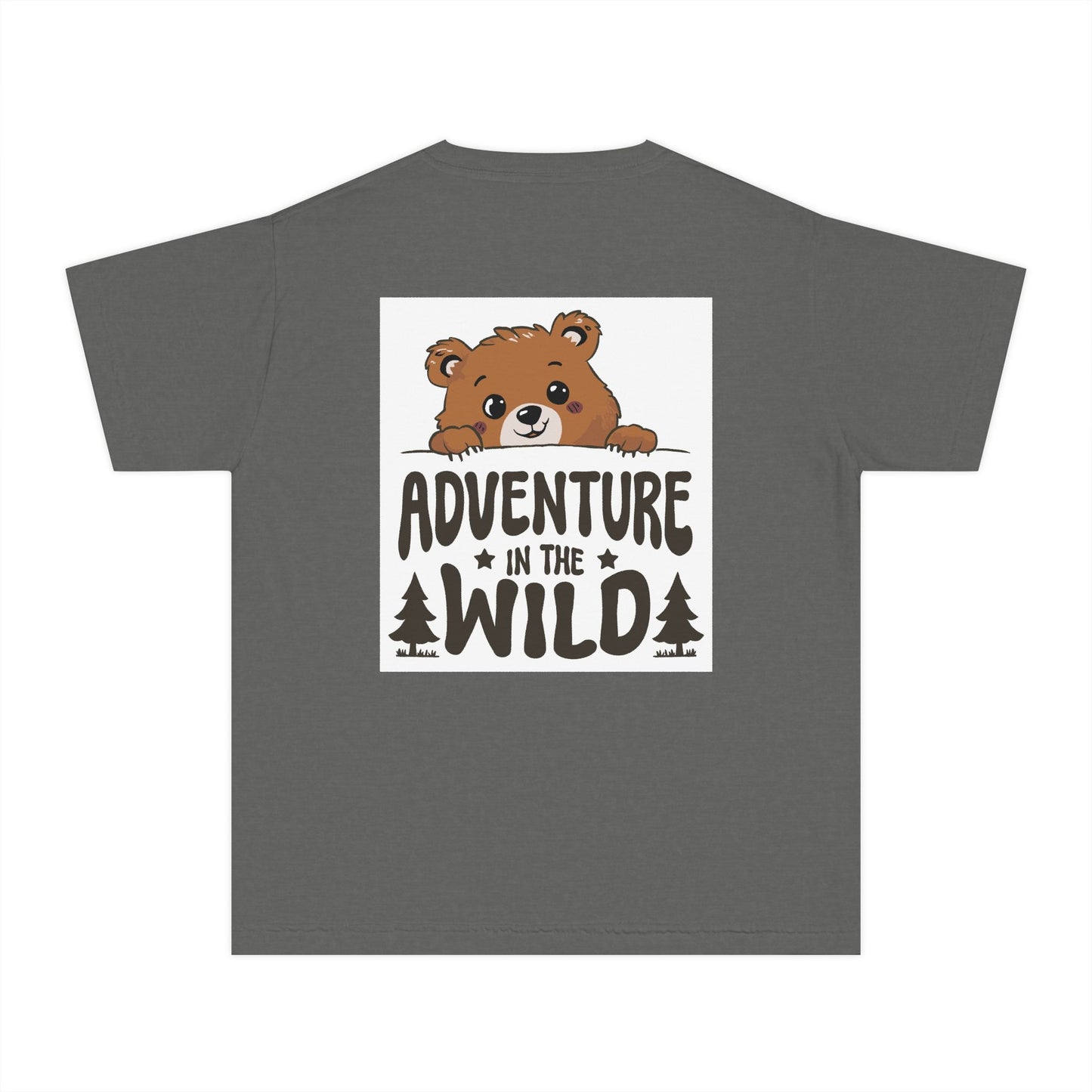 Adventure in the Wild Youth Tee, Cute Bear Graphic T-Shirt, Kids Outdoor Play Shirt, Nature Lover Gift, Perfect for Camping and Birthdays - Toddcraft