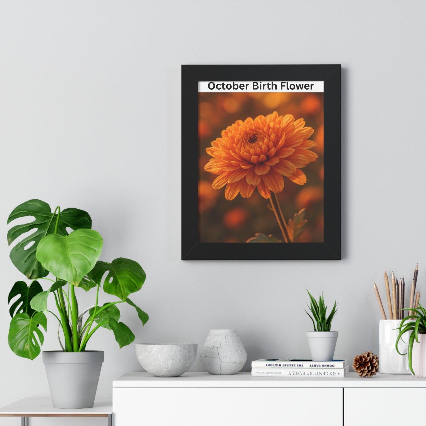 October Birth Flower Framed Poster - Floral Wall Art