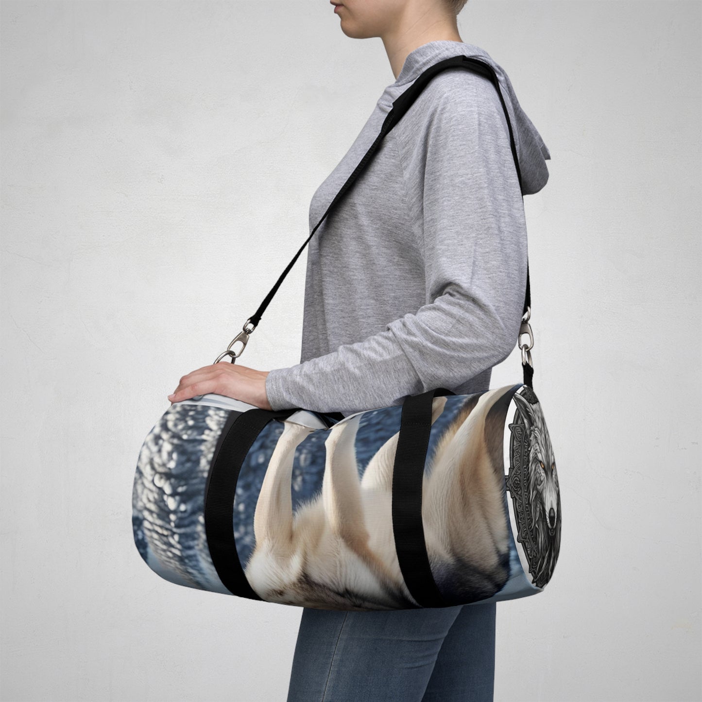 Wolf Print Duffel Bag, Travel Bag, Gym Bag, Weekend Bag, Pet Lover Gift, Wilderness Adventure Gear