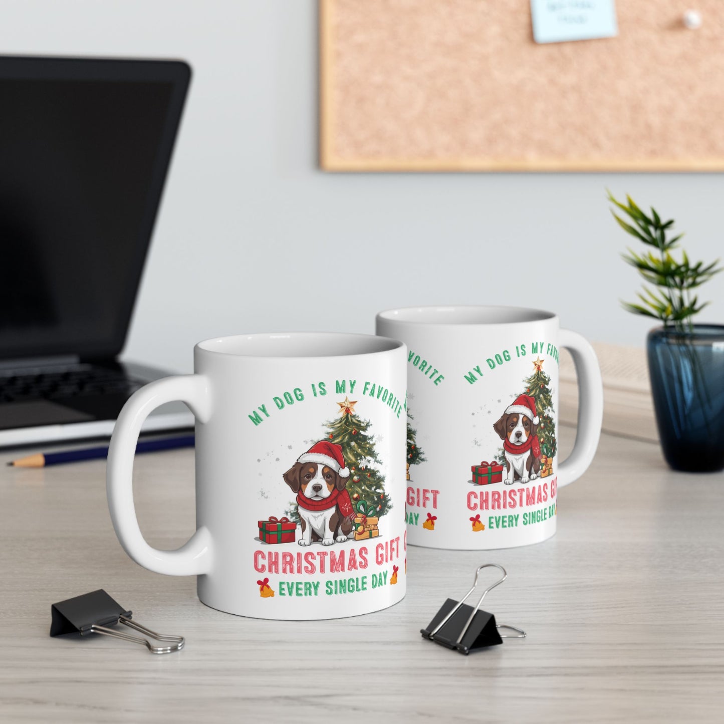 Festive Dog Lover's Mug | Christmas Gift, Dog Mom Cup, Cute Holiday Mug, Pet Lover Coffee Cup, Personalized Pet Gifts