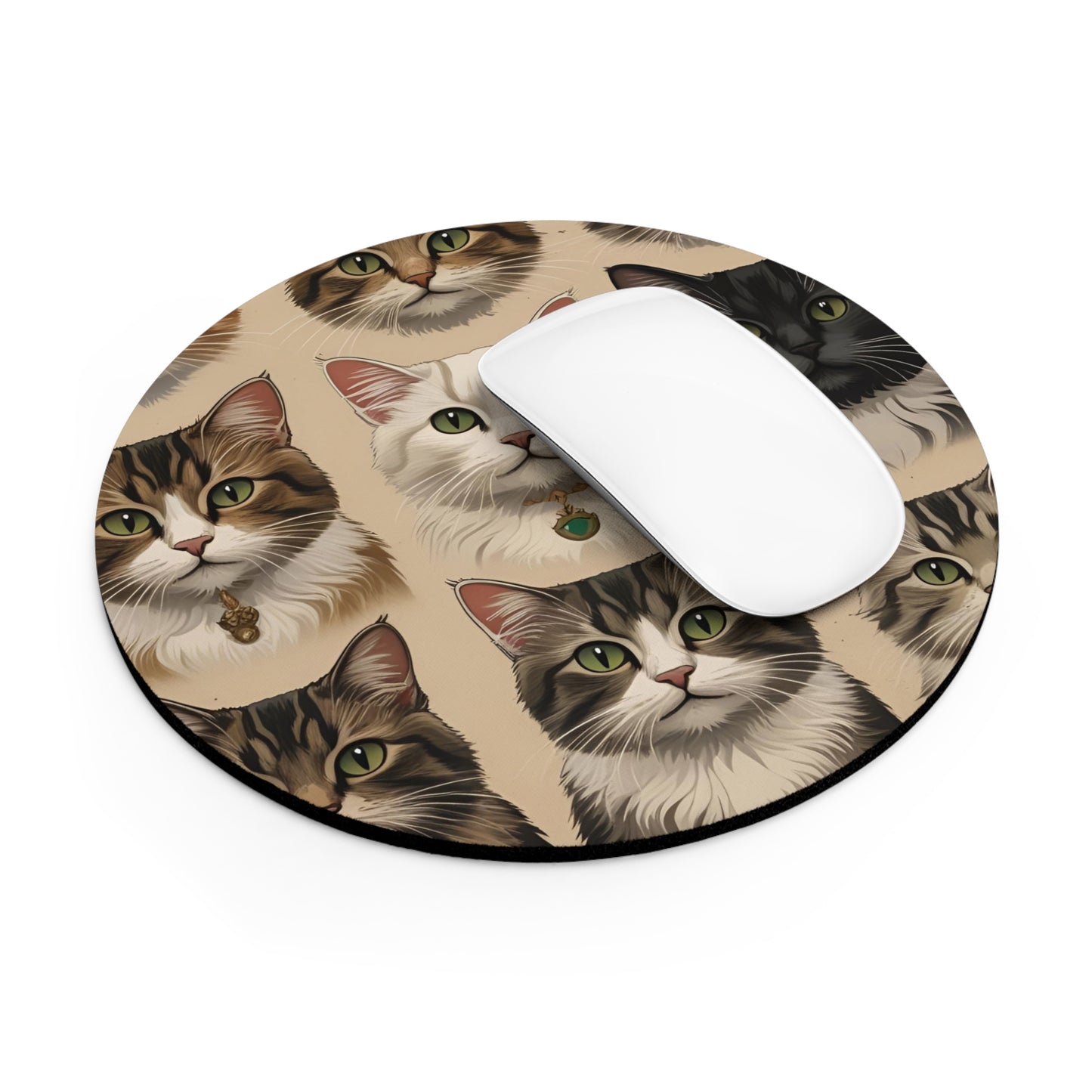 Cat-Themed Mouse Pad, Cute Cat Design Desk Accessory, Gifts for Cat Lovers, Home Office Decor, Pet Lover Gift