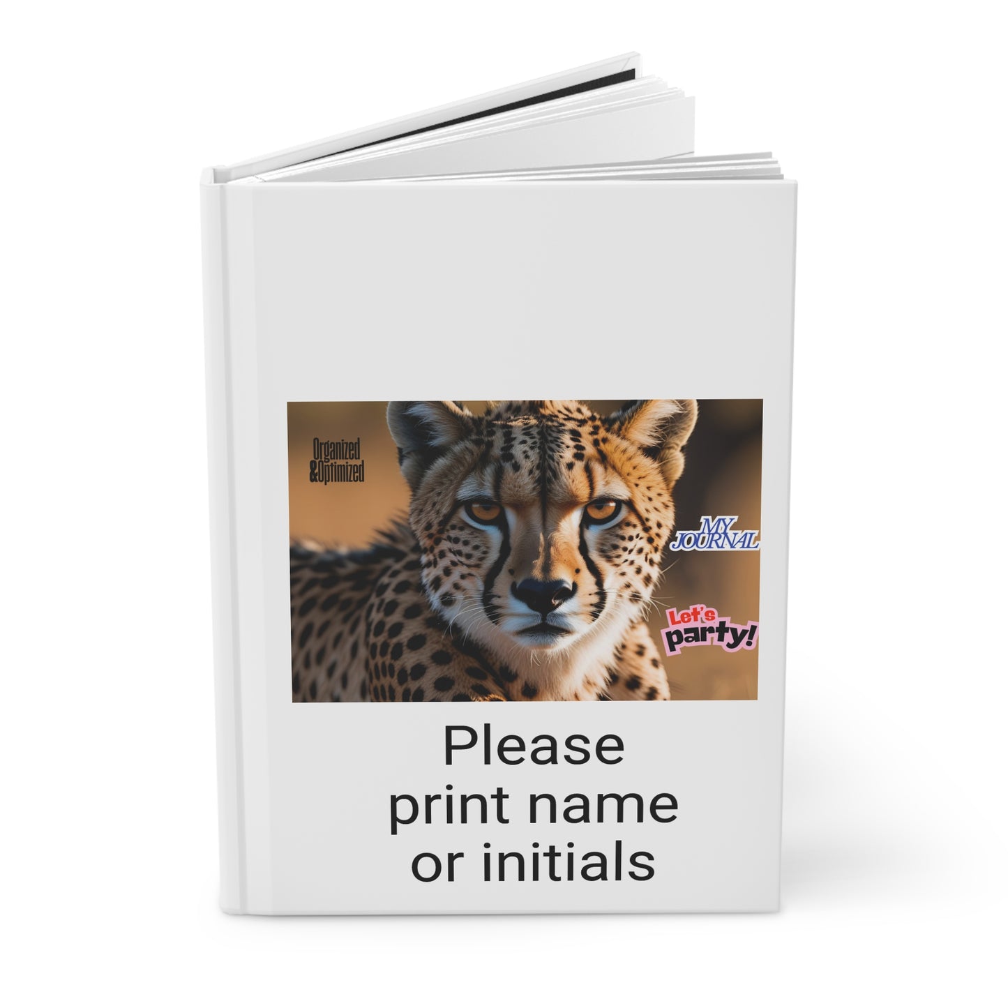 Personalized Cheetah Hardcover Journal - Custom Notebook