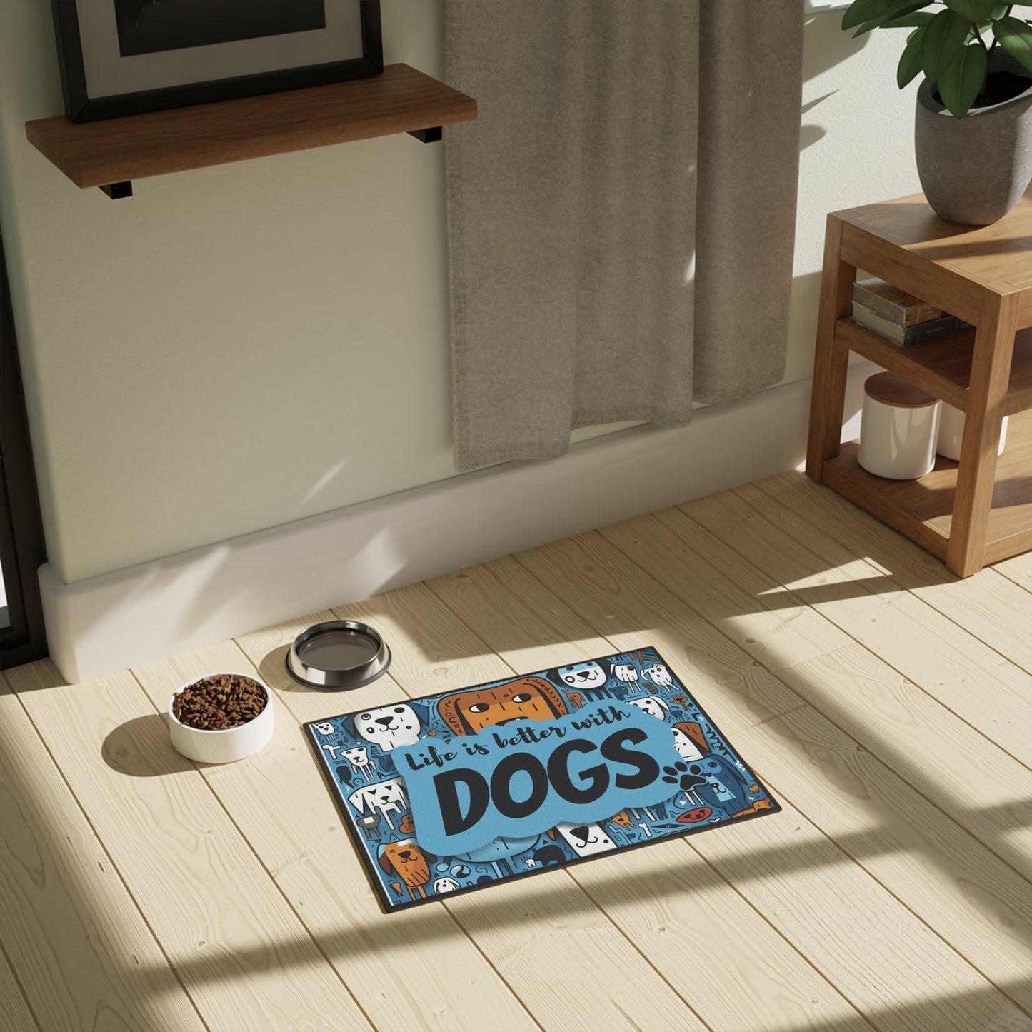 Pet Mat (18" x 24") with Non-Slip Backing and Full-Color Design for Dogs and Cats