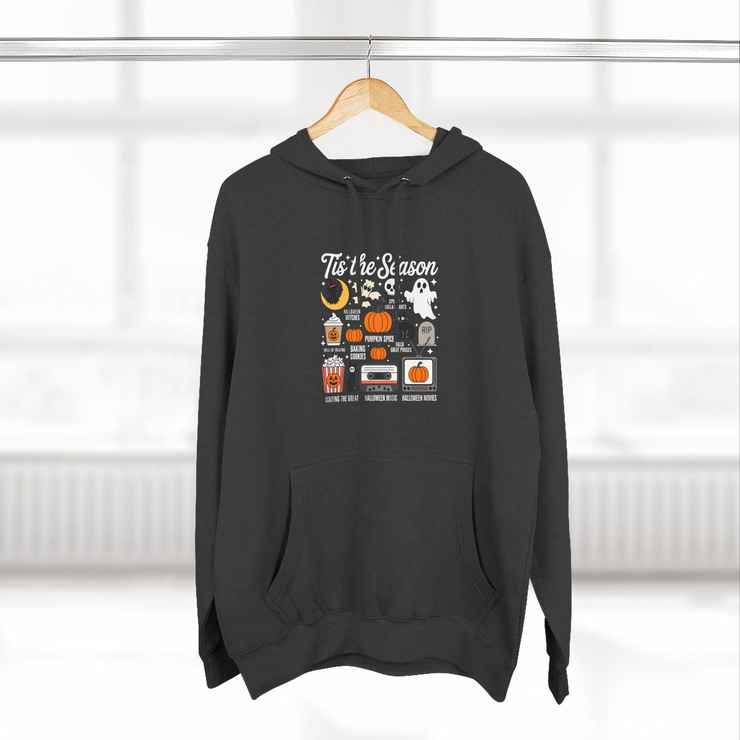 Halloween Three-Panel Fleece Hoodie, Cozy Fall Apparel, Spooky Season Sweatshirt, Ghostly Hoodie, Pumpkin Outfit - Toddcraft