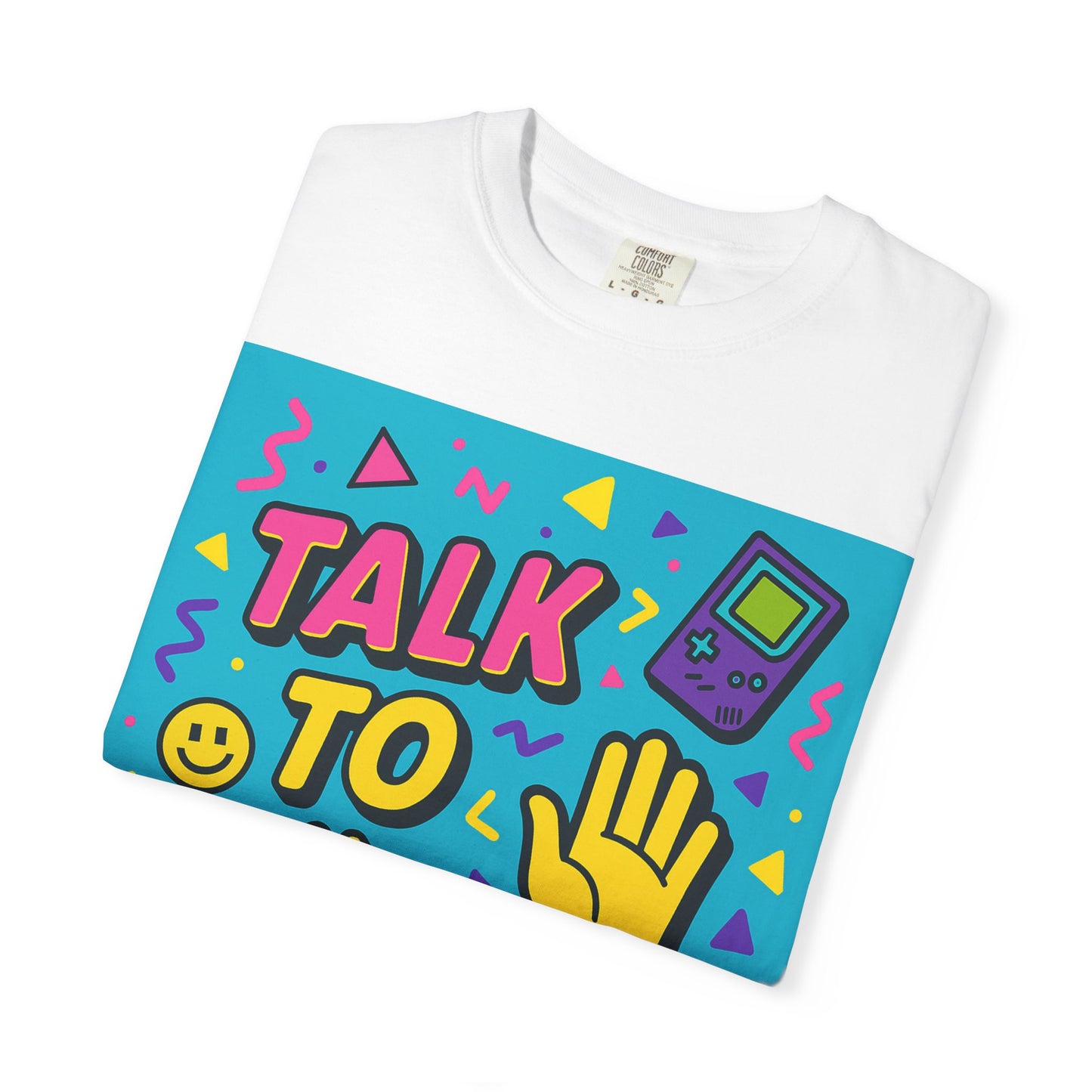Retro Graphic T-Shirt, Fun 90s Nostalgia Tee, Unisex Casual Wear, Gift for Friends, Vibrant Streetwear, Summer Party Outfit