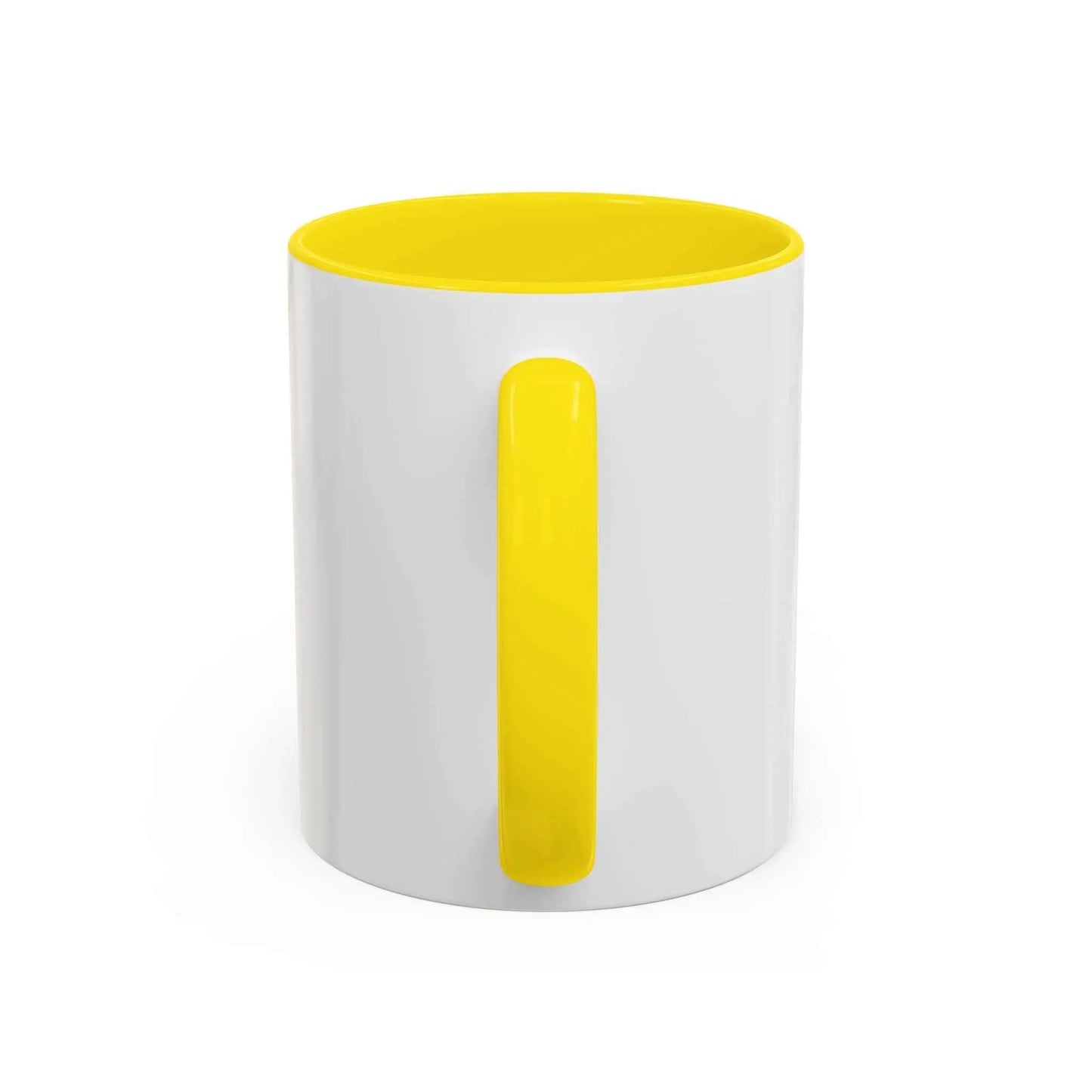 White ceramic "Life is Ruff" coffee mug with yellow interior and handle, perfect for pet lovers.