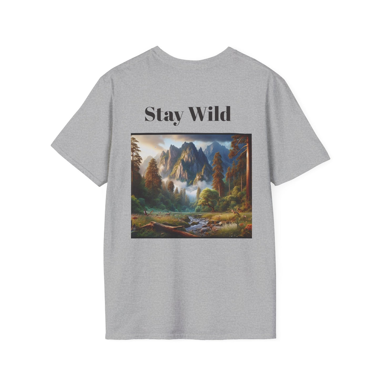 Nature Landscape T-Shirt, Unisex Softstyle Tee, Outdoor Adventure Shirt, Gift for Nature Lovers, Hiking Apparel, Travel T-Shirt