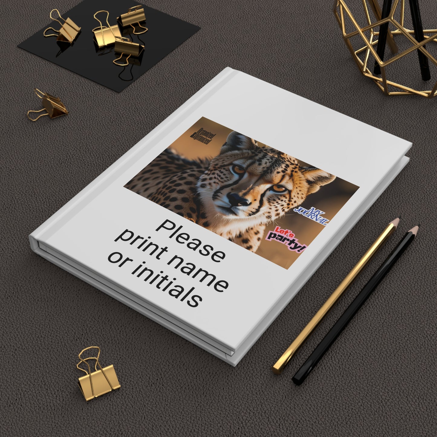 Personalized Cheetah Hardcover Journal - Custom Notebook
