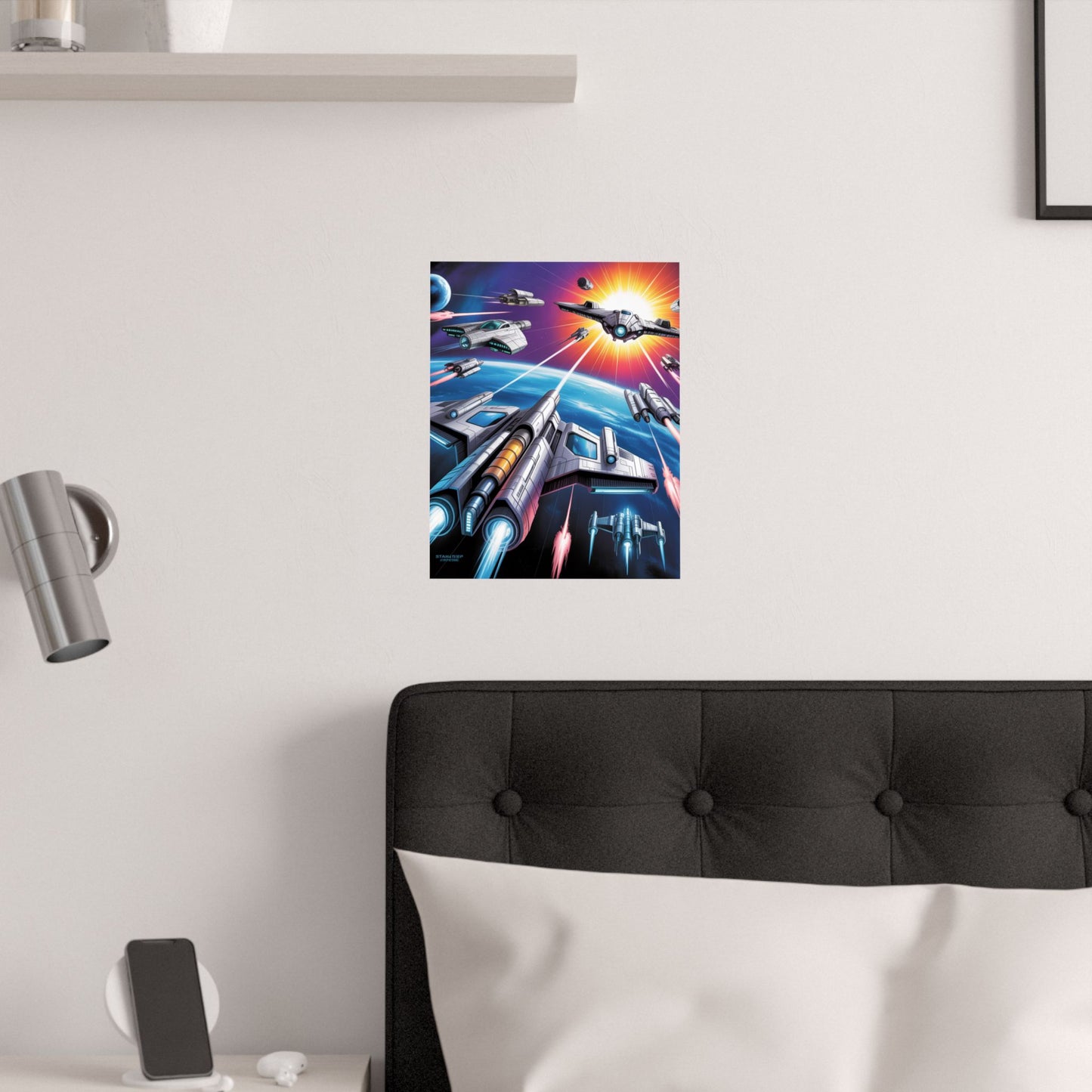 Futuristic Space Art Poster, Retro Sci-Fi Wall Decor, Geek Room Decoration, Gift for Gamers, Home Office Art - Toddcraft