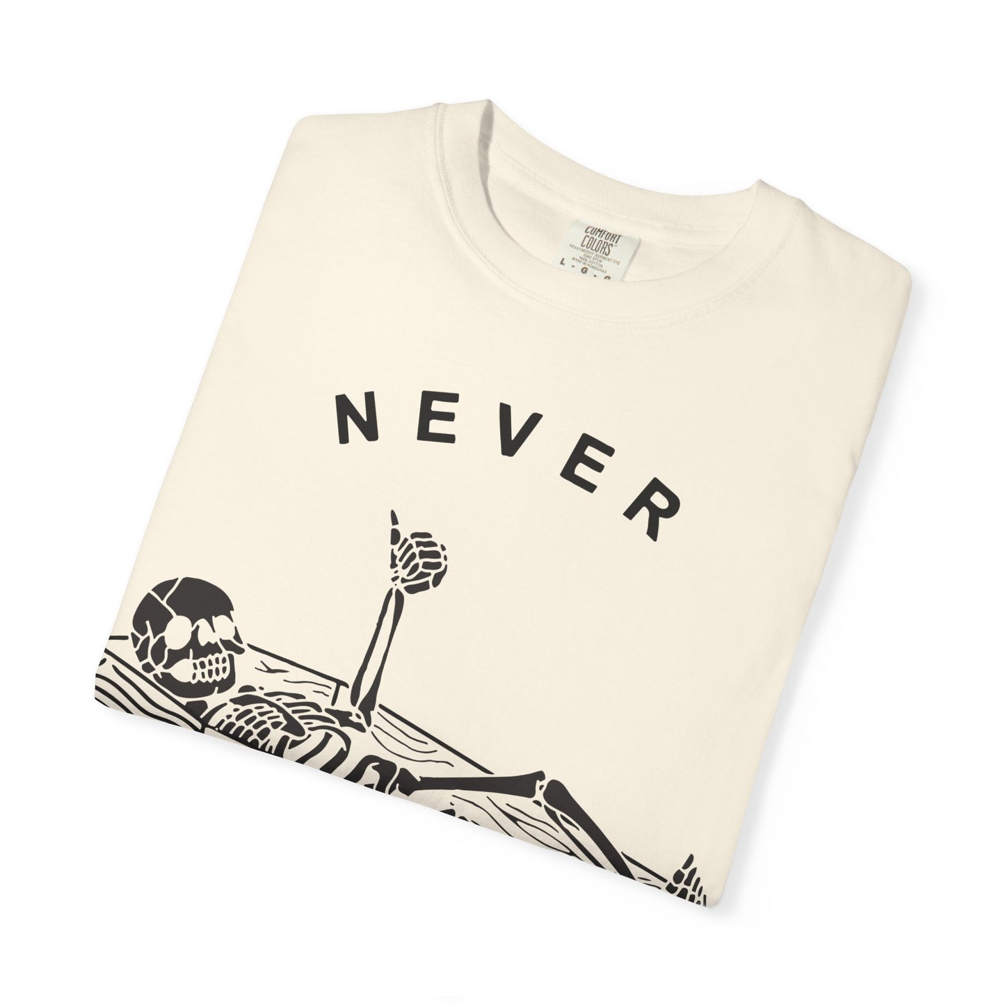 Halloween t-shirts never better skeleton giving a thumbs up in a casket