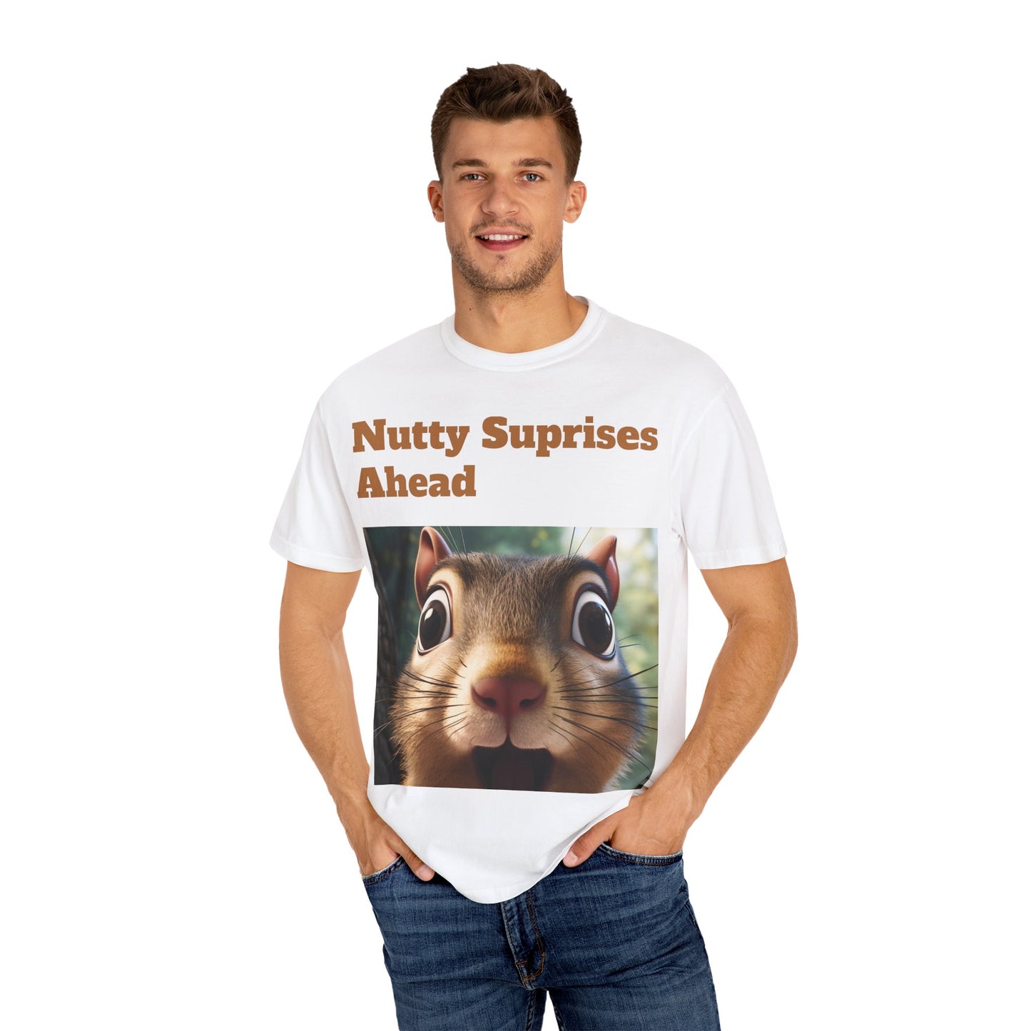 Nutty Surprises Ahead T-Shirt | Funny Animal Tee, Gift for Nature Lovers, Casual Wear, Birthday Present, Unique Graphic Shirt