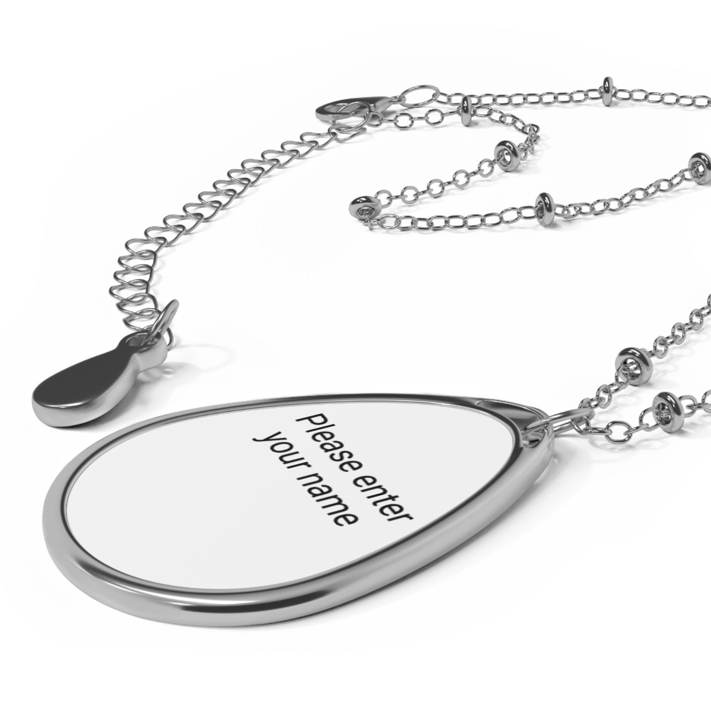Personalized Oval Necklace - Custom Engraved Name Pendant