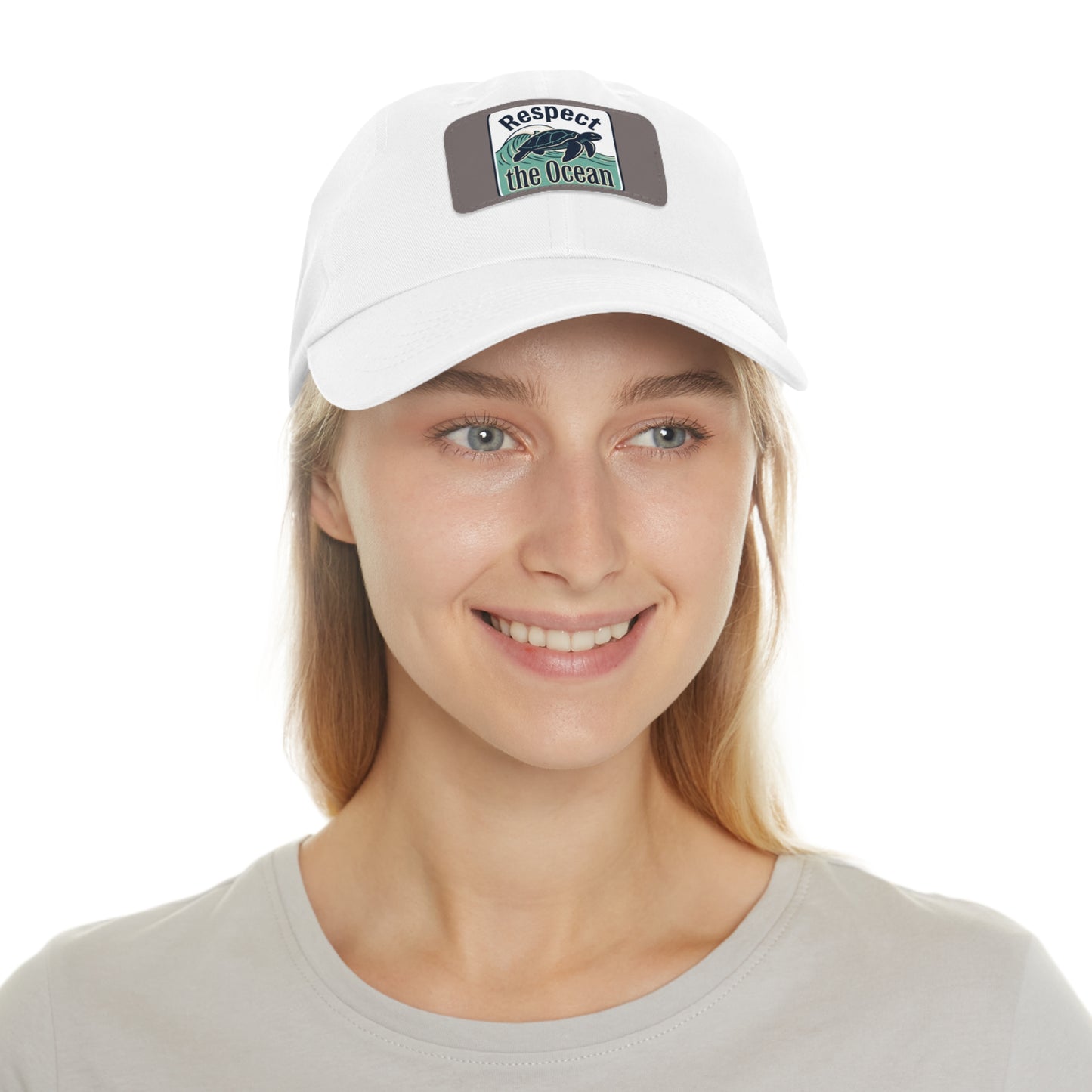 Respect the Ocean Leather Patch Dad Hat