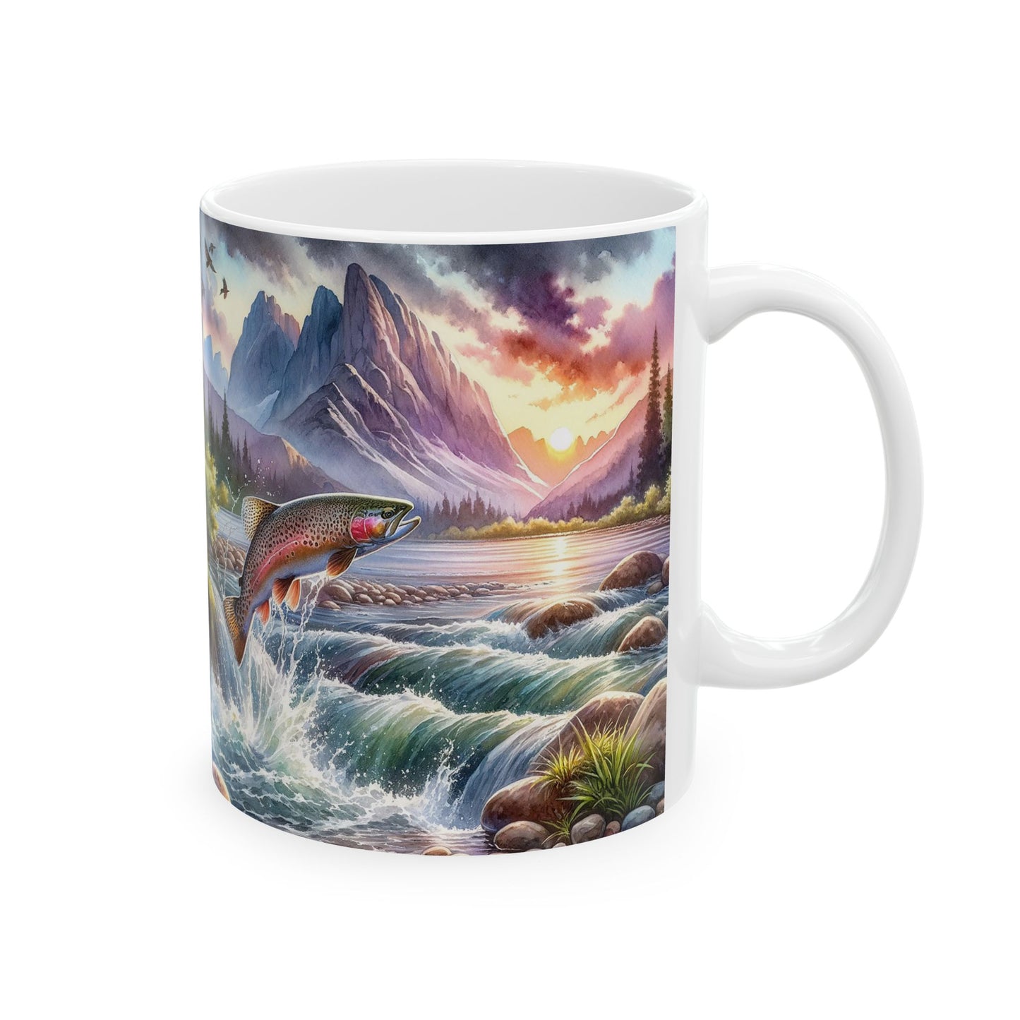 Nature Scene Ceramic Mug - Perfect Gift for Adventurers, Coffee Lovers, Outdoor Enthusiasts, Cozy Mornings, and Camping Trips