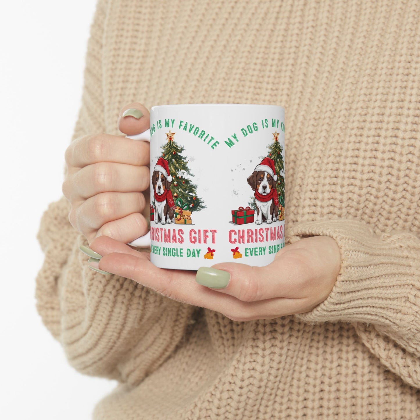 Festive Dog Lover's Mug | Christmas Gift, Dog Mom Cup, Cute Holiday Mug, Pet Lover Coffee Cup, Personalized Pet Gifts