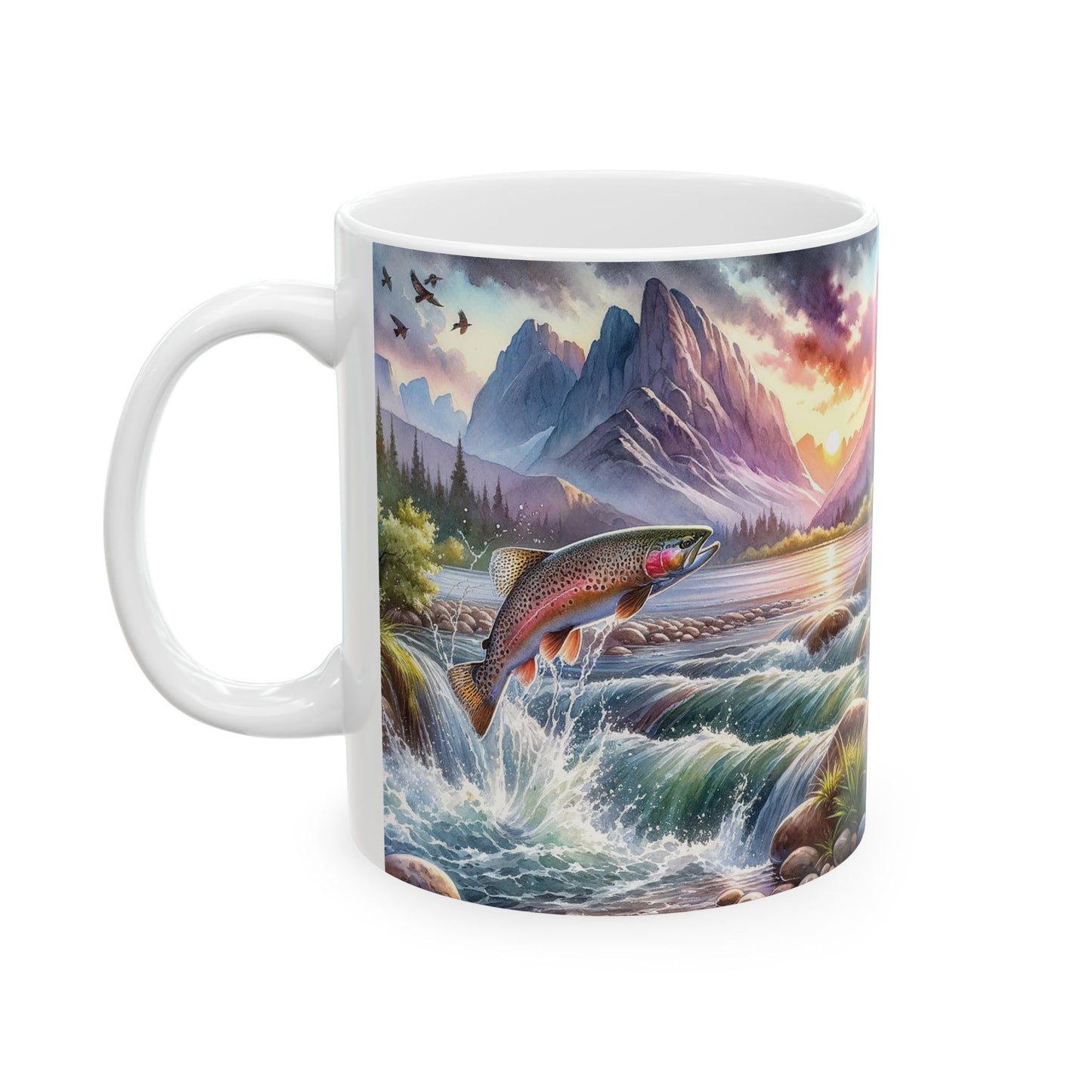 Nature Scene Ceramic Mug - Perfect Gift for Adventurers, Coffee Lovers, Outdoor Enthusiasts, Cozy Mornings, and Camping Trips
