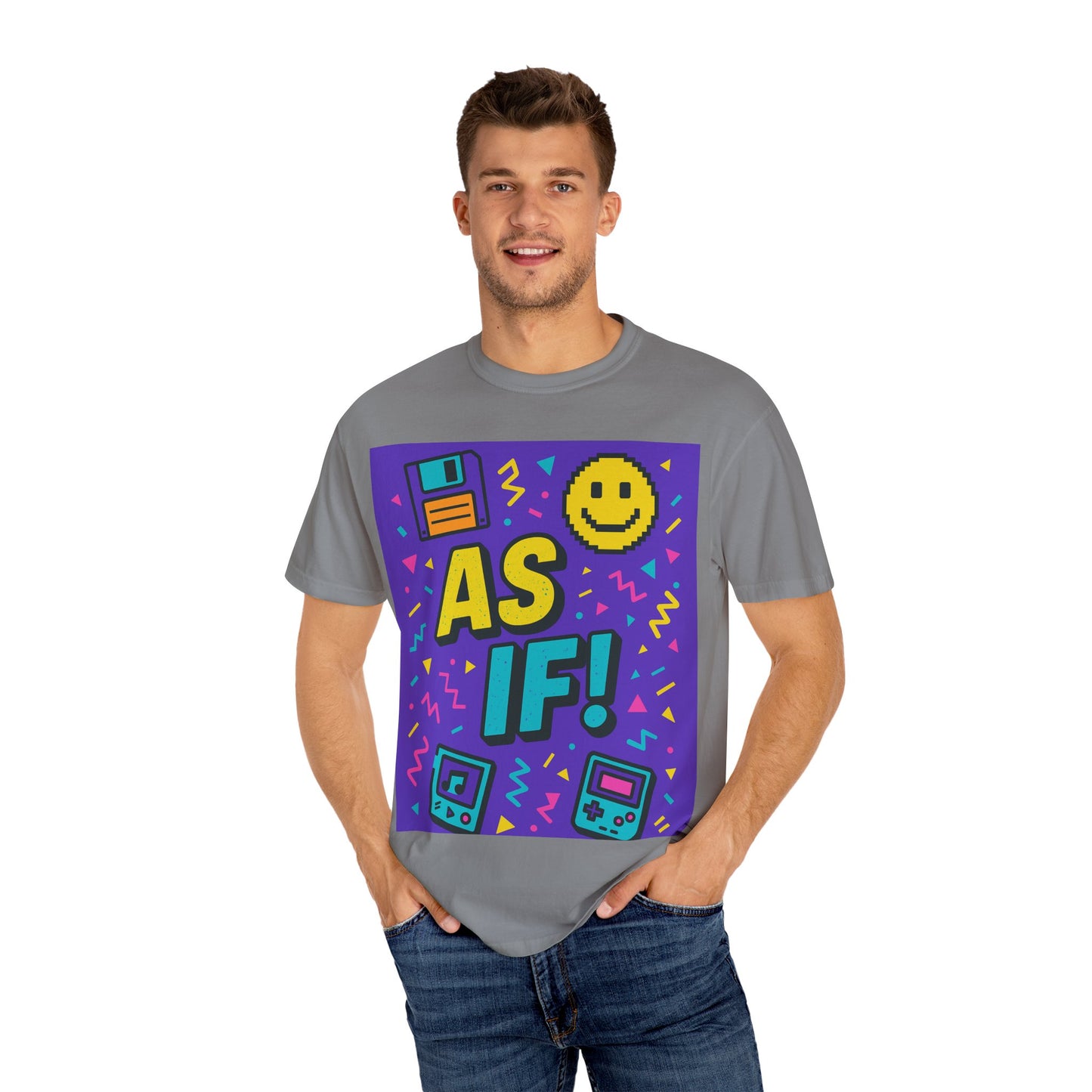 Retro Graphic T-shirt with 'AS IF!' Design, 90s Nostalgia Tee, Gift for Teens, Casual Wear, Party Top, Vintage Style Shirt