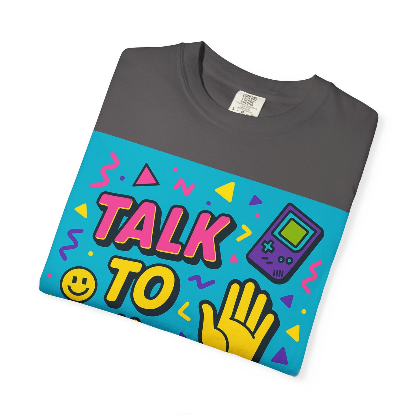 Retro Graphic T-Shirt, Fun 90s Nostalgia Tee, Unisex Casual Wear, Gift for Friends, Vibrant Streetwear, Summer Party Outfit