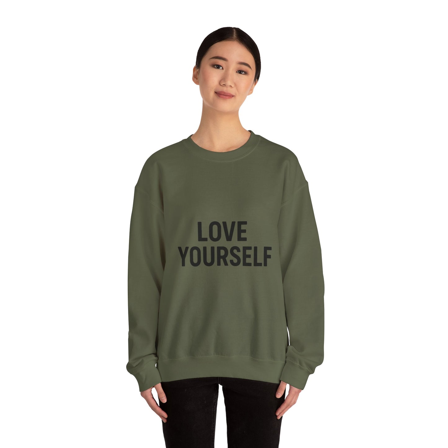 Love Yourself Sweatshirt, Unisex Crewneck, Inspirational Gift, Self-Love Apparel, Cozy Casual Wear, Perfect for Any Occasion